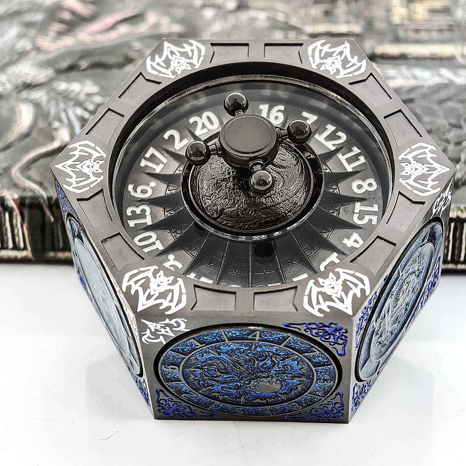 7 in 1 Odin and the Raven Bat Cthulhu Dragon Metal DnD Roulette Wheel Dice 8-sided - Image 24