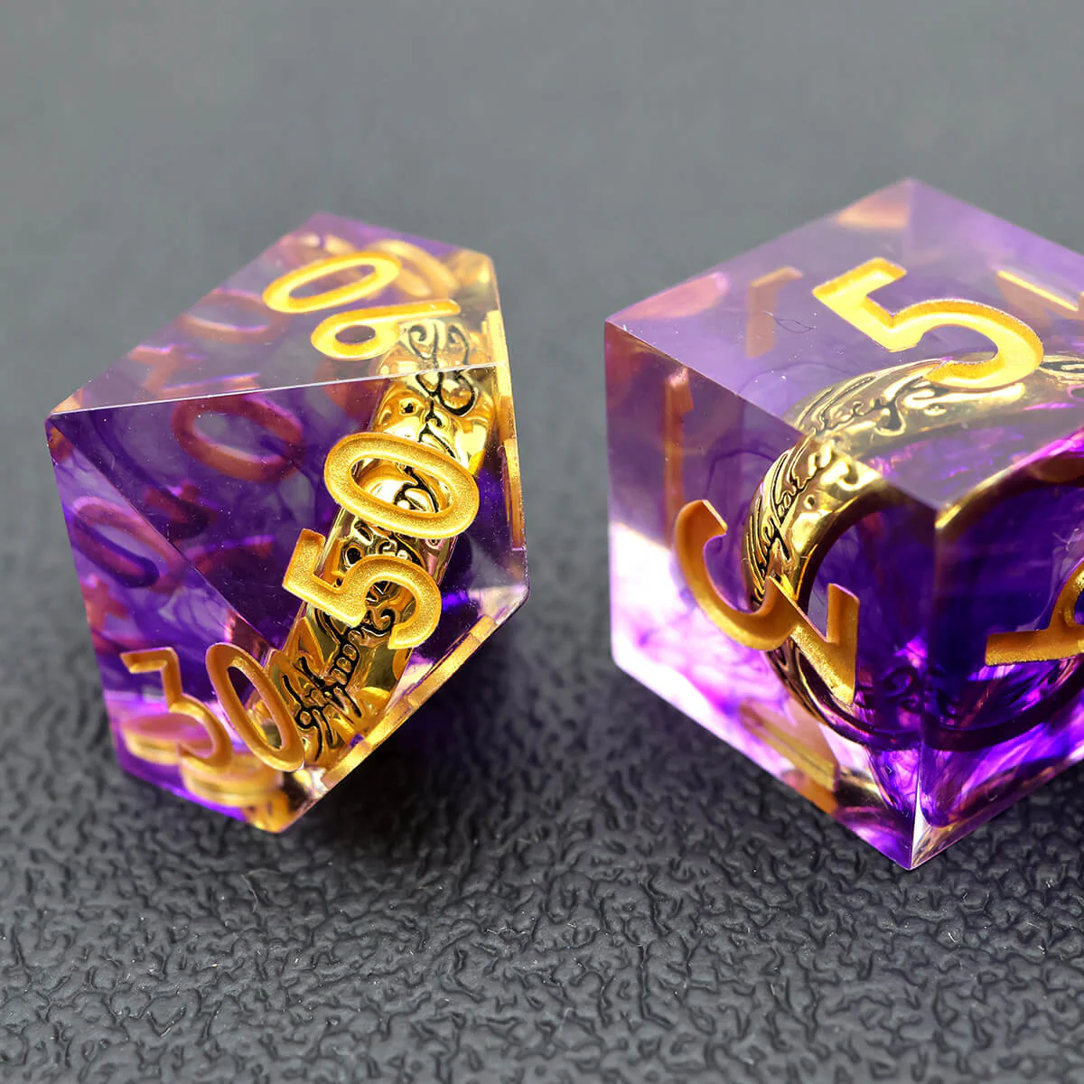 7-Piece Purple Magic Ring Sharp Edge DND Dice Set - Image 4