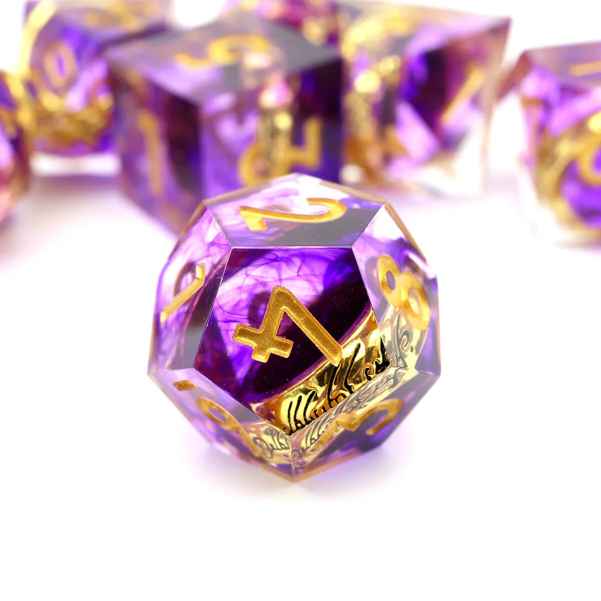 7-Piece Purple Magic Ring Sharp Edge DND Dice Set - Image 9