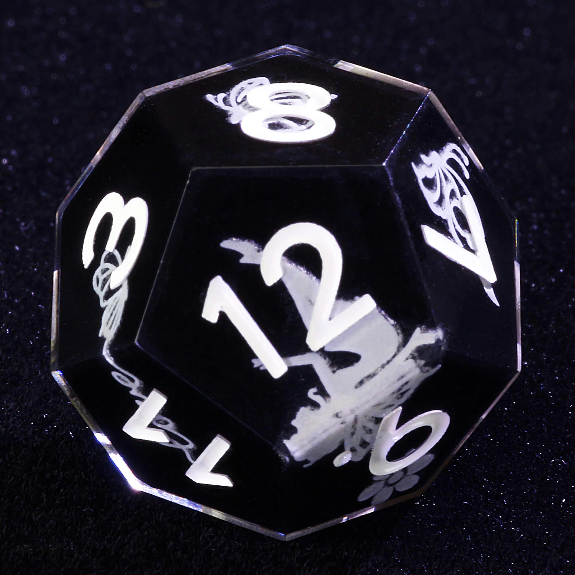 7 Piece Resin Polyhedral Dice Set DD Butterfly Luminous - Image 7