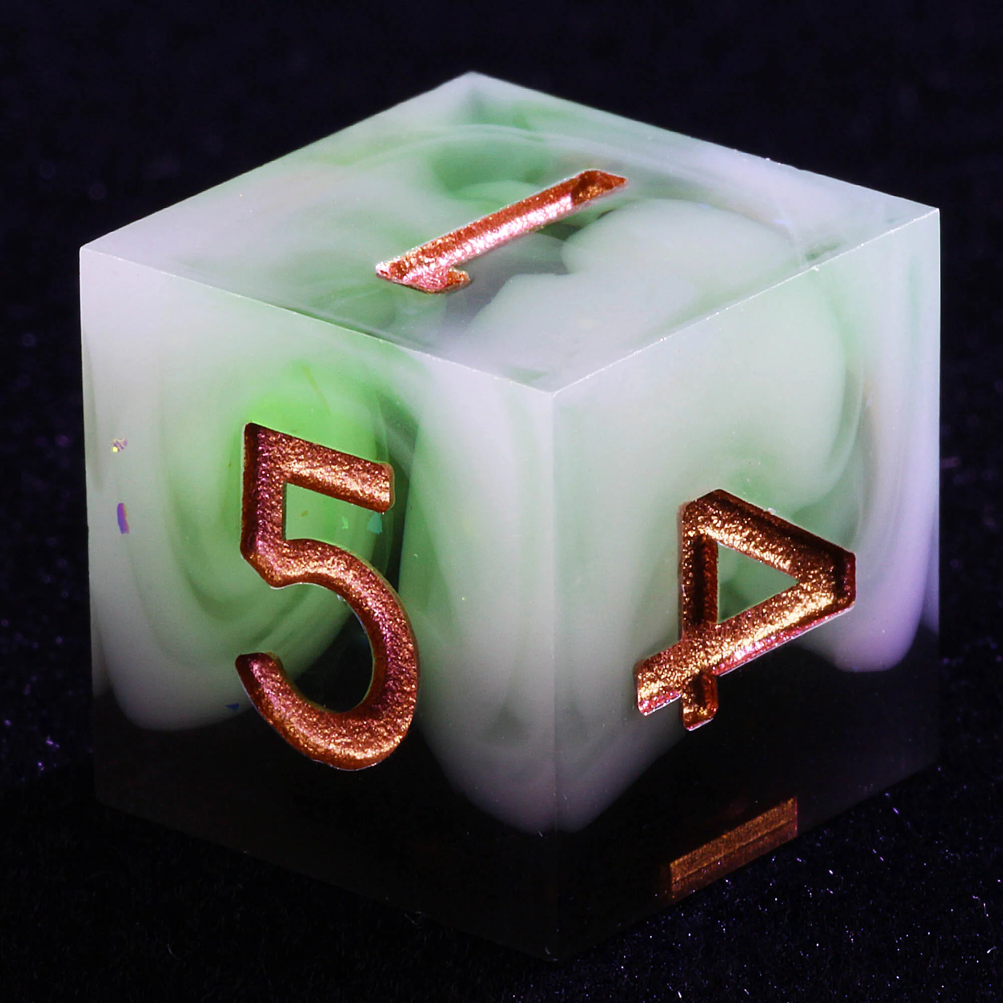 7 Polyhedral Resin D&D Set of Dice Milk White Black - Image 3