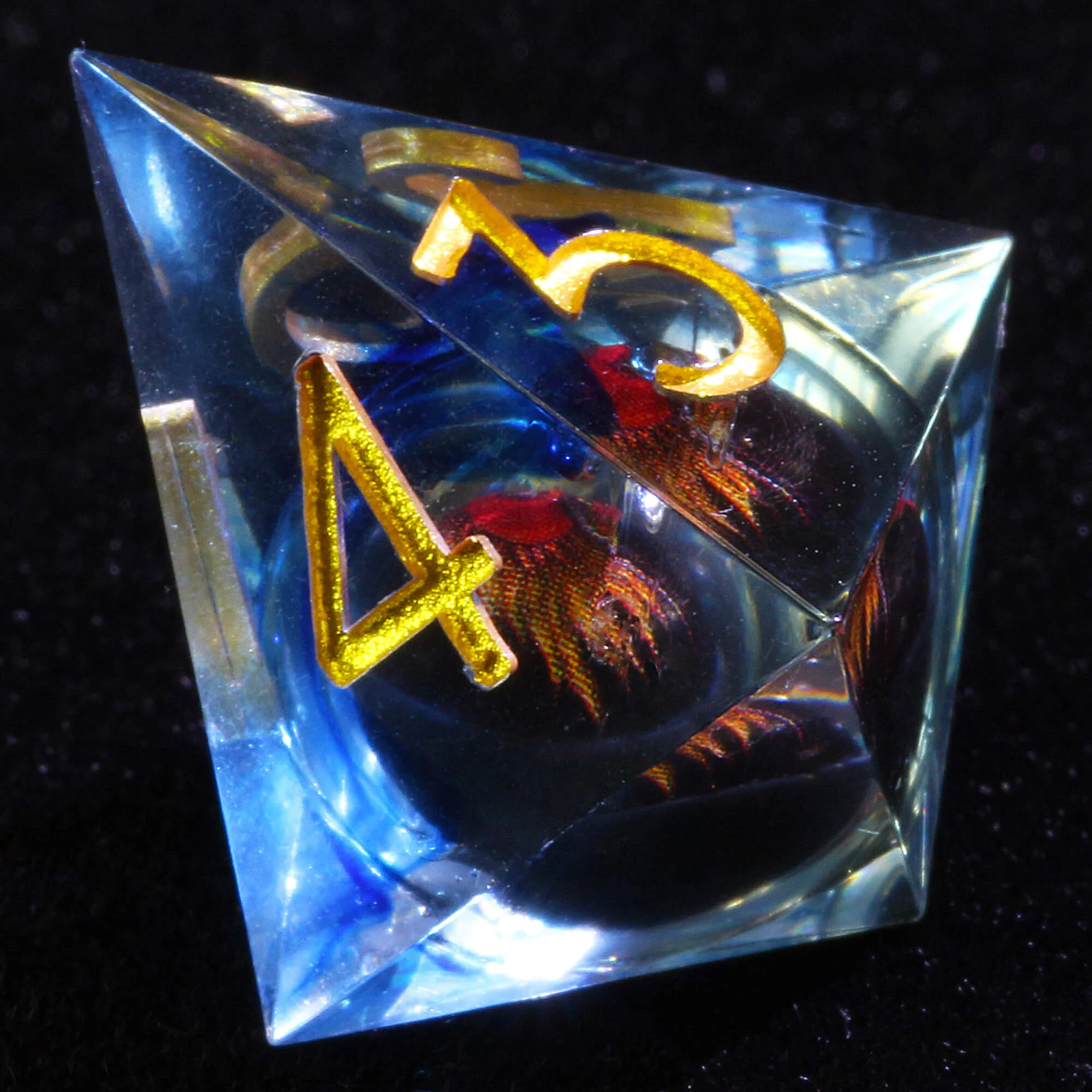 7 Polyhedral Resin Dragon Liquid Core Set Dice DnD - Image 4