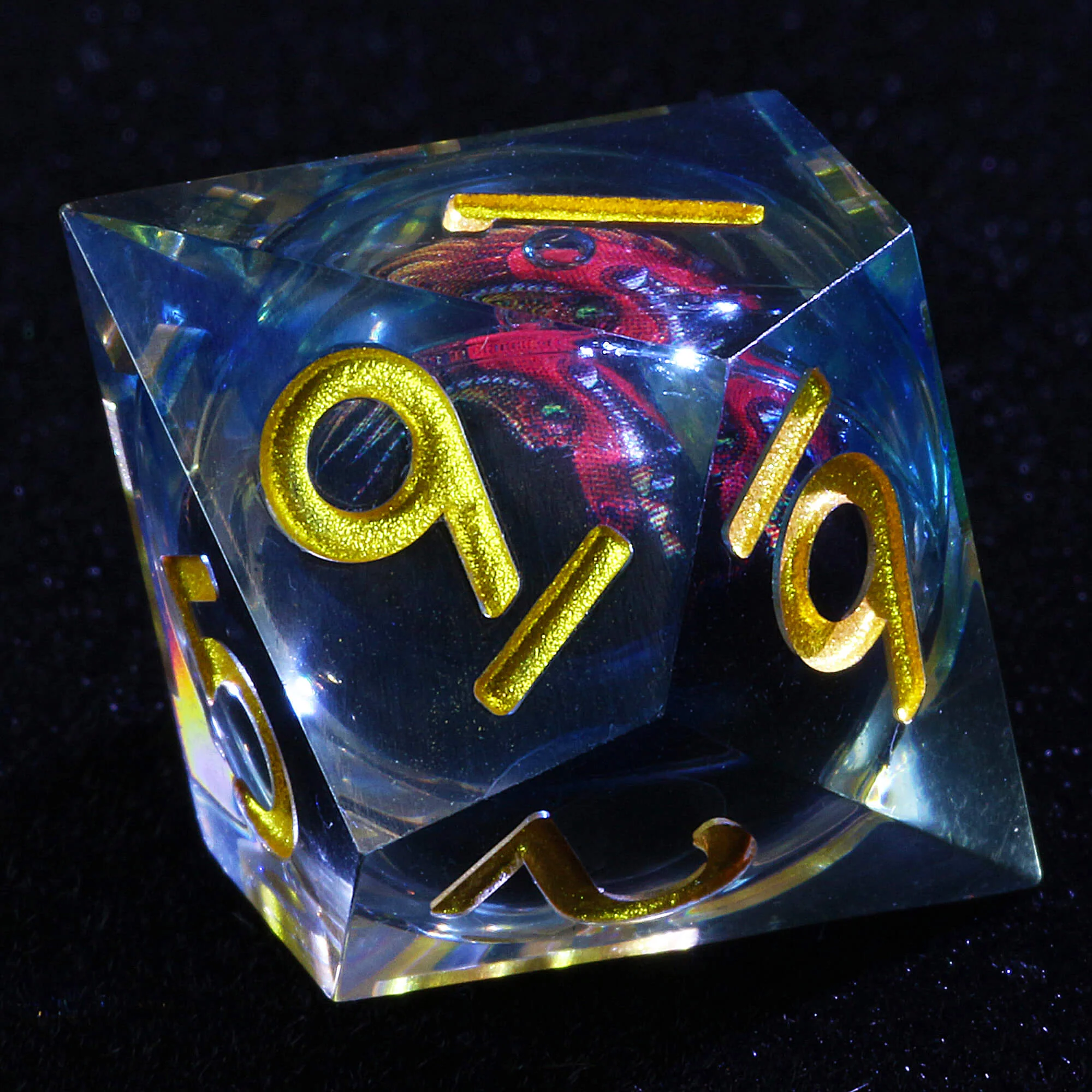 7 Polyhedral Resin Dragon Liquid Core Set Dice DnD - Image 6