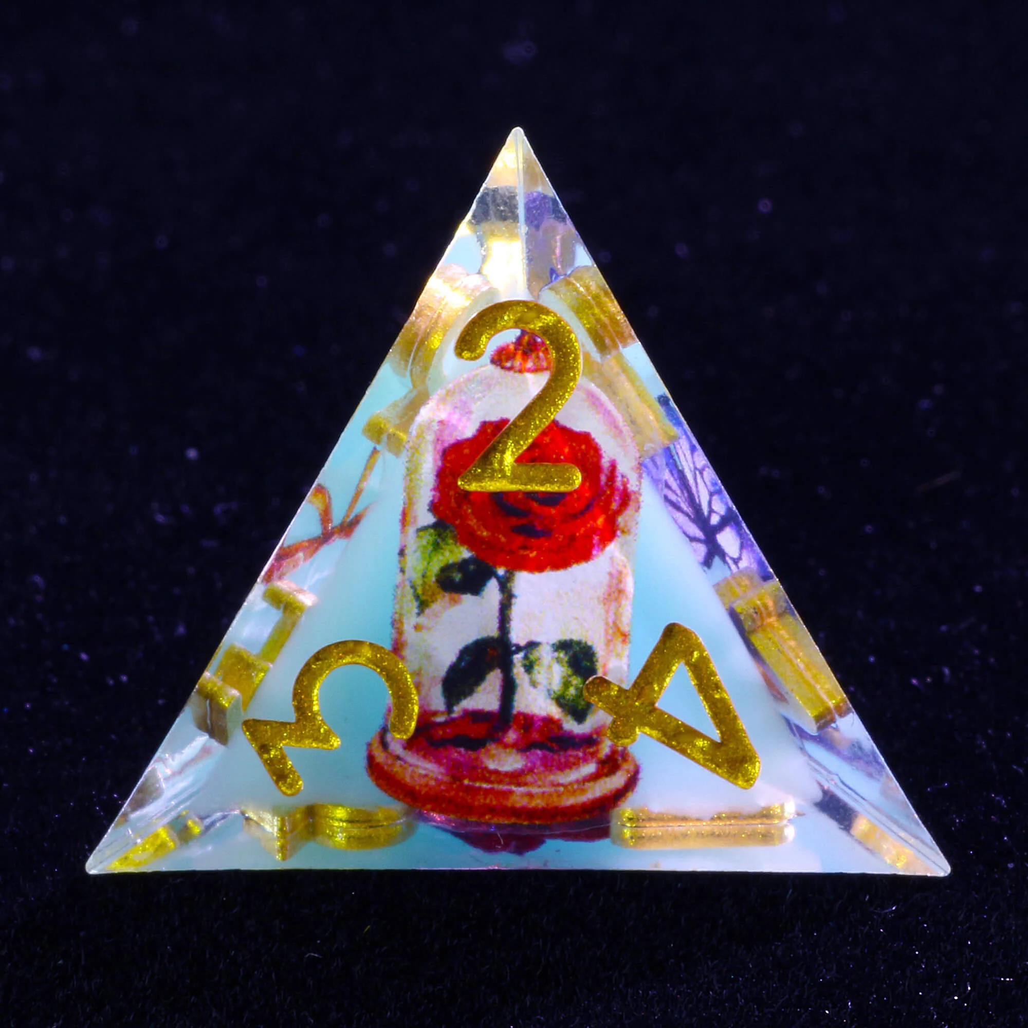 7 Polyhedral Resin Layered Dice Sets DD Flower Butterfly - Image 4