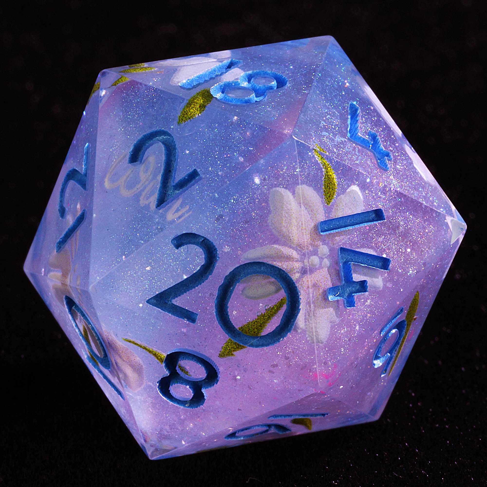9 Polyhedral D and D set of Dice Spring Whisper Blossom - Image 2