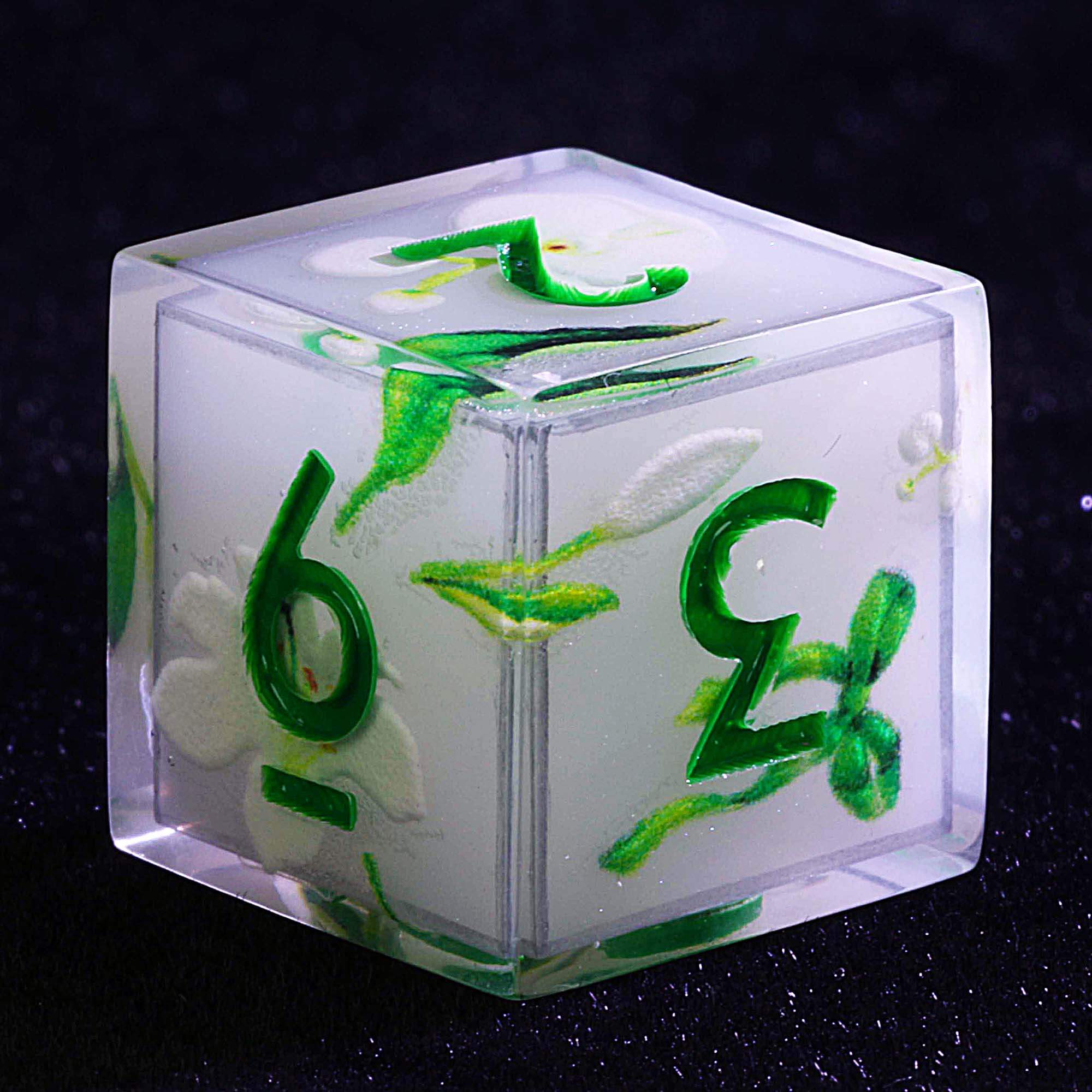 9 Polyhedral D and D Sets Dice Moonlight White Garden - Image 3