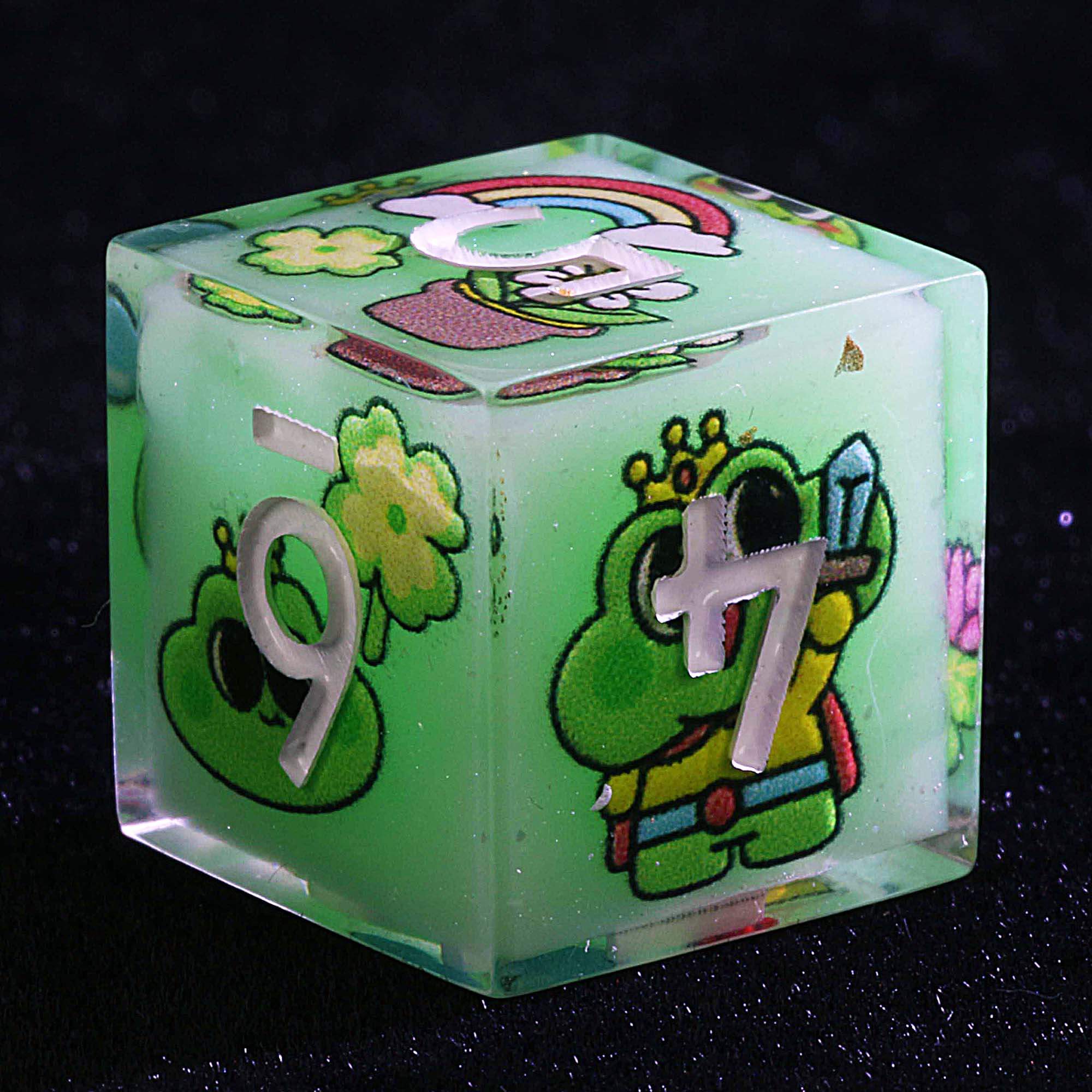 Luminous 9 Polyhedral D&D Set Dice Royal Frog Lucky - Image 3