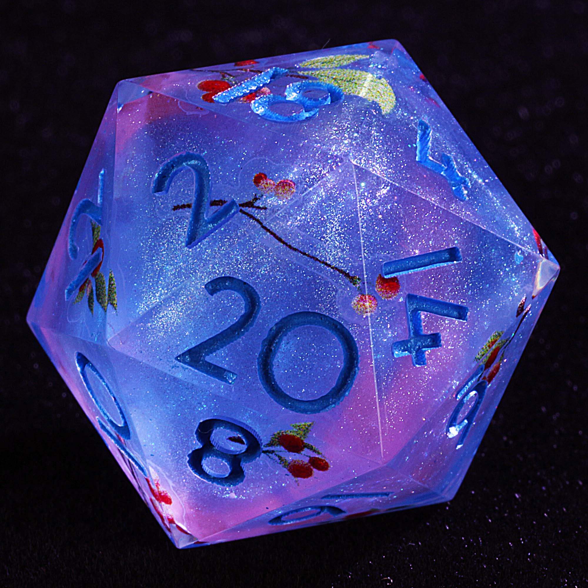 9 Polyhedral Dice D&D Set Cherry Dream Galaxy - Image 2