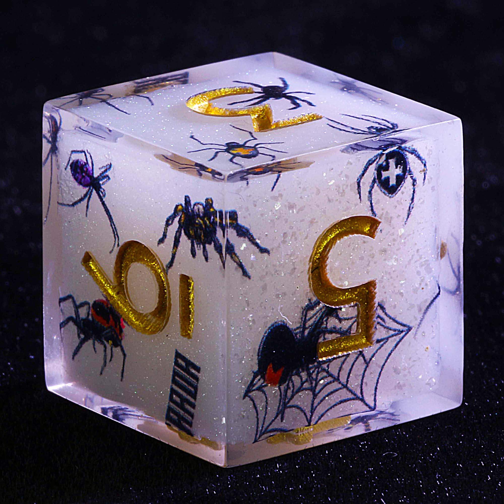 9 Polyhedral Dice Set D and D Queen Rose Spider Curse - Image 3