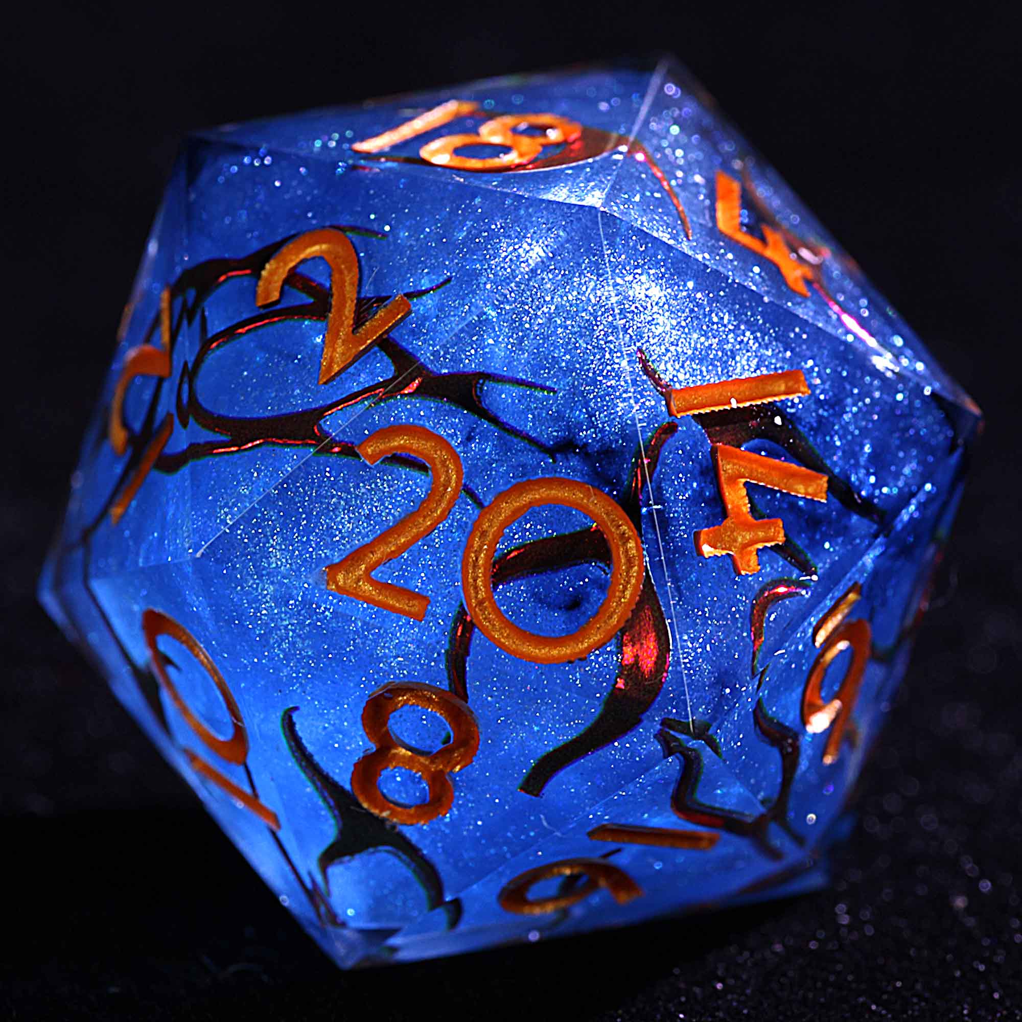 9 Polyhedral Resin DD Dice Set Deepflame Soul Oath - Image 2