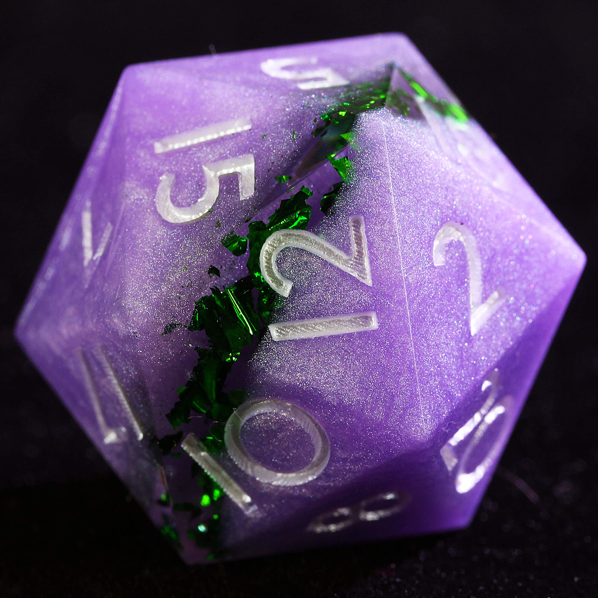 9 Polyhedral Resin DD Set of Dice Amethyst Stratum Foil - Image 4