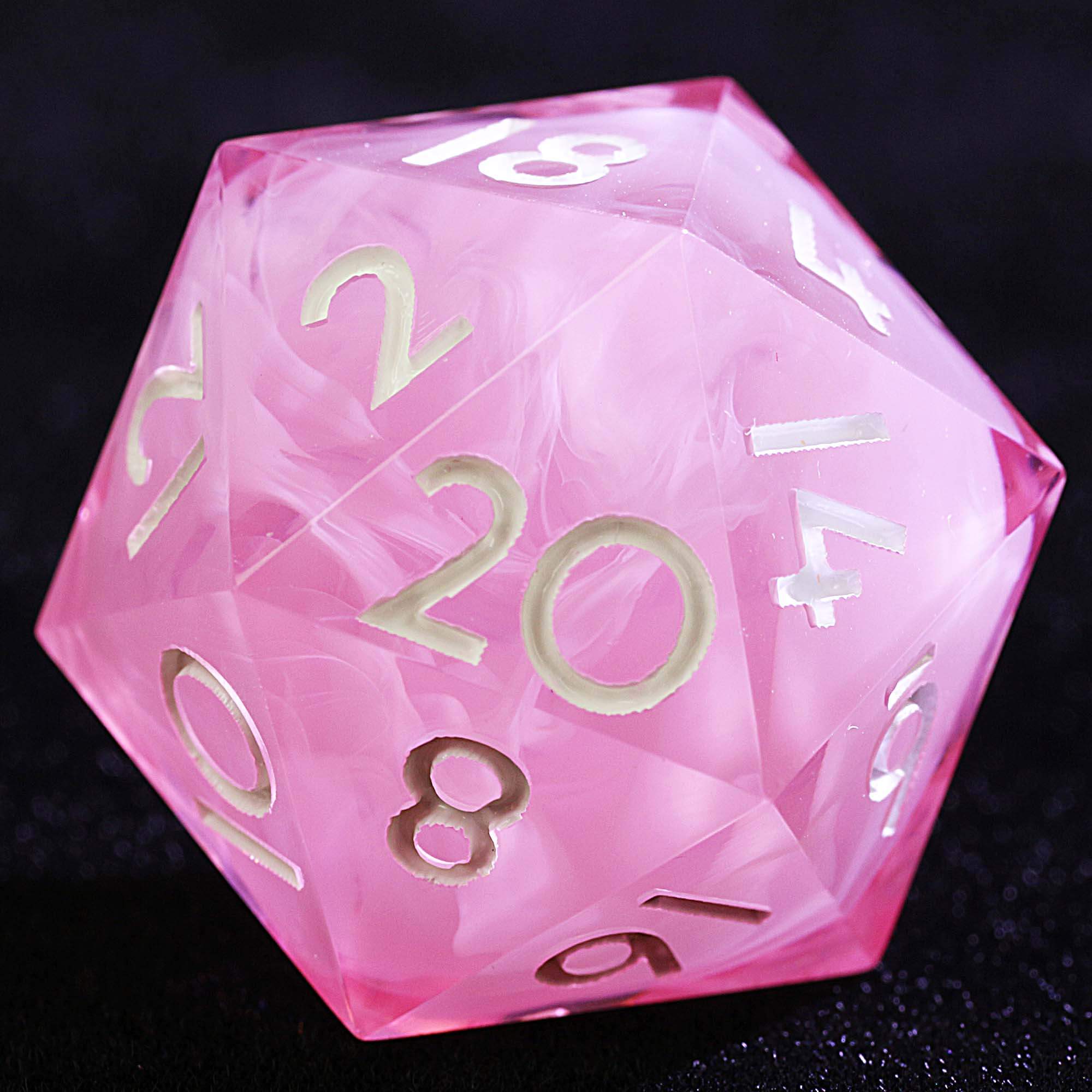 9 Polyhedral Resin Dice D&D Set Pink Cloud - Image 2