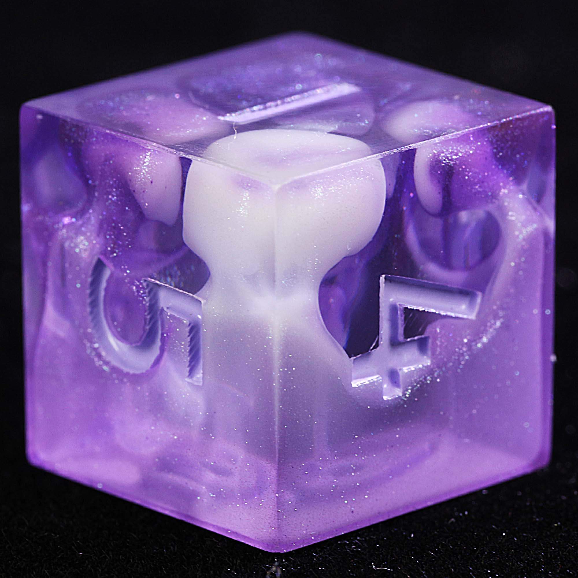 9 Polyhedral Resin Dice D&D Set Violet Mirage Cloud - Image 3