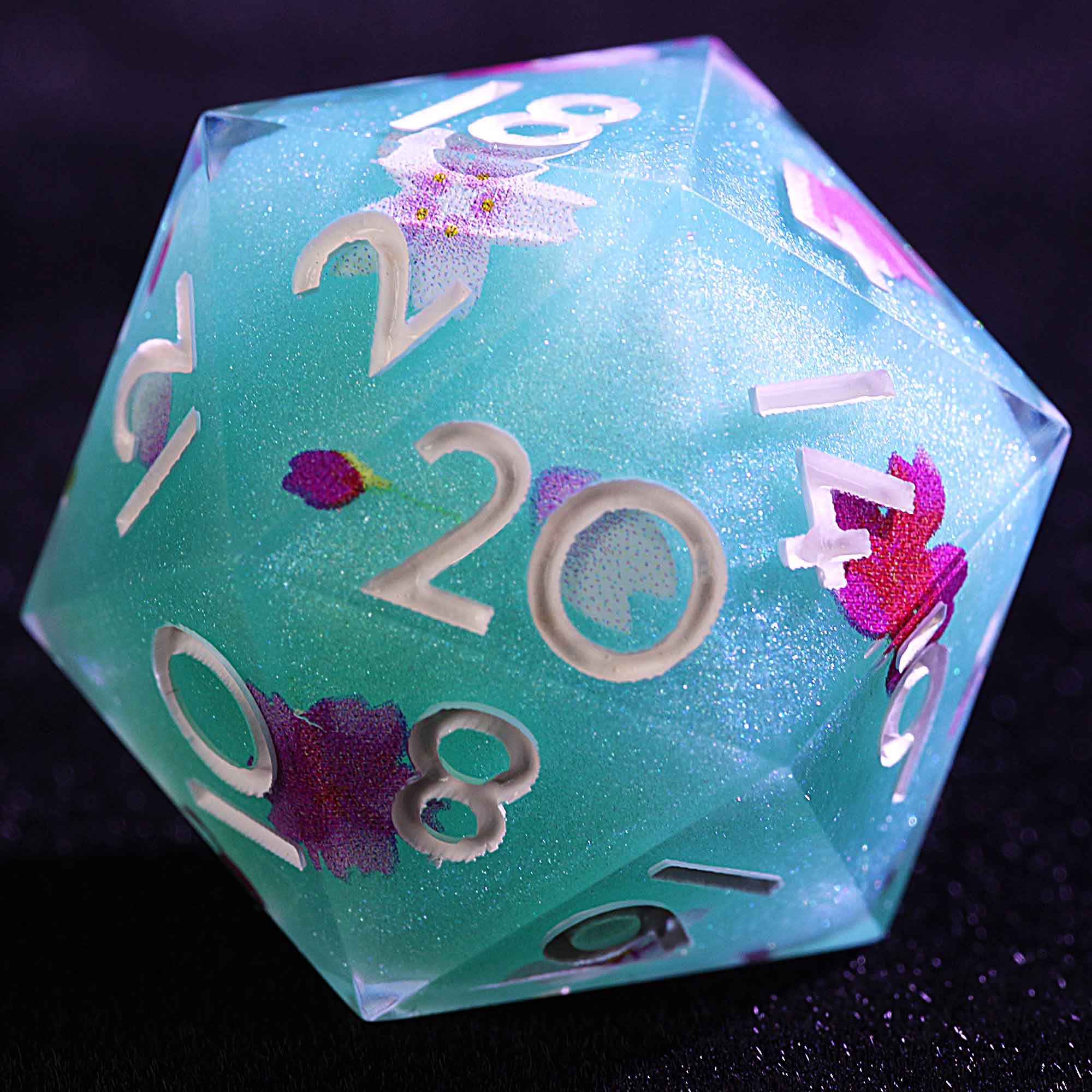 9 Polyhedral Resin Dice Sets DD Turquoise Clover Mirage - Image 2