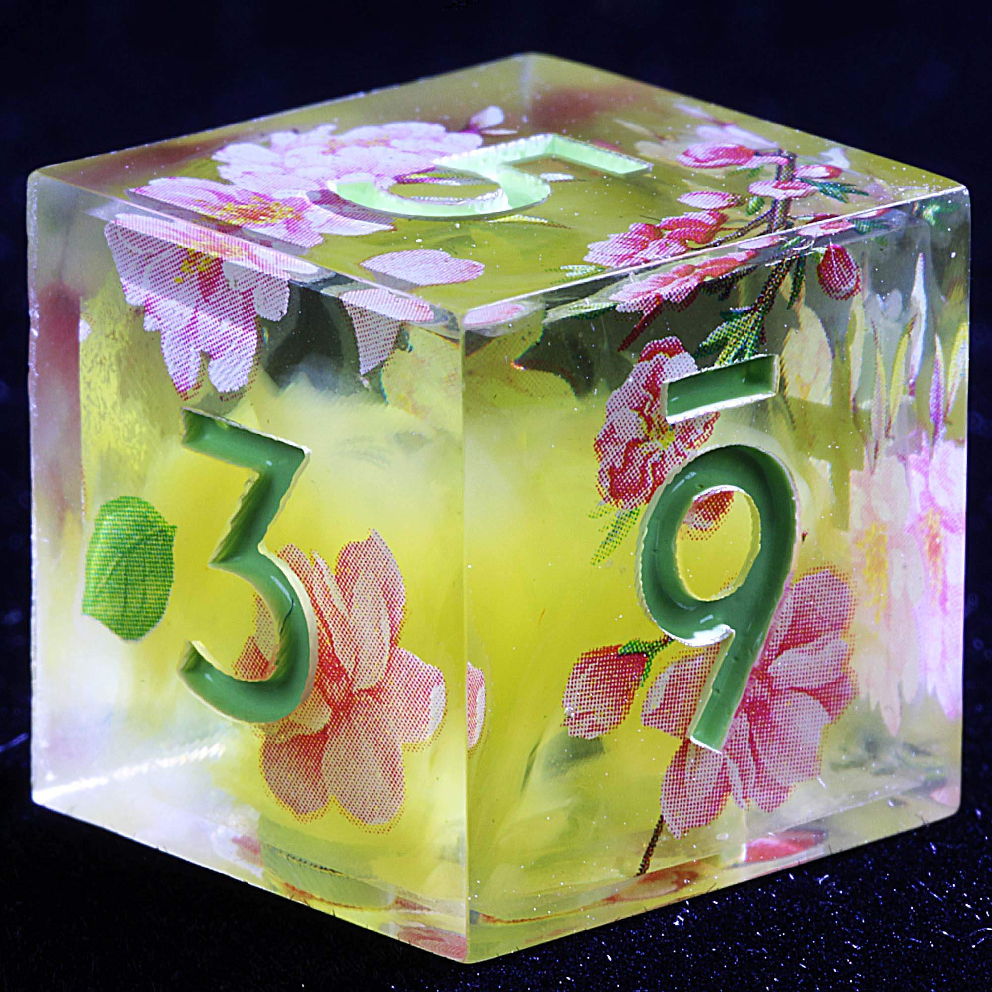 9 Polyhedral Resin Sets Dice D and D Golden Haze Sakura - Image 4