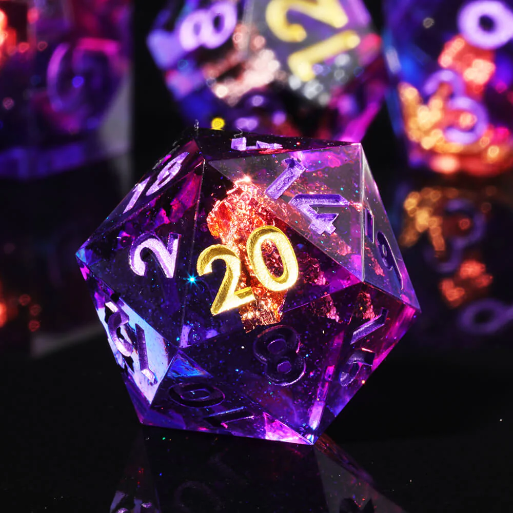 Amethyst Resin Polyhedral Awesome Dice Sets D&D - Image 2