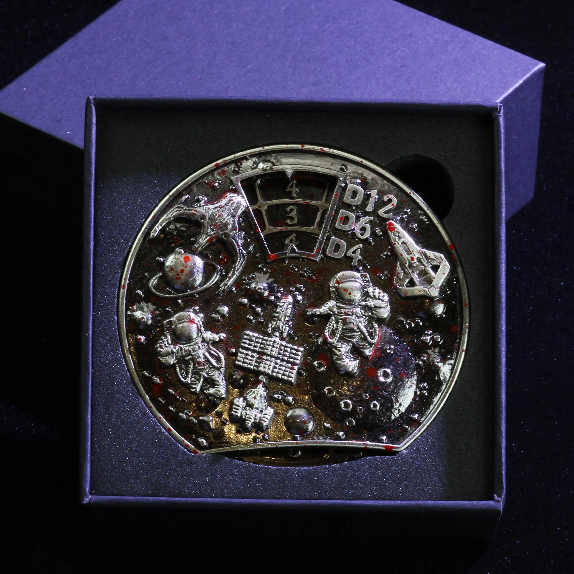 Astronaut 7 in 1 Roulette Metal DND Dice Fidget Spinner Gyroid Dice - Image 16
