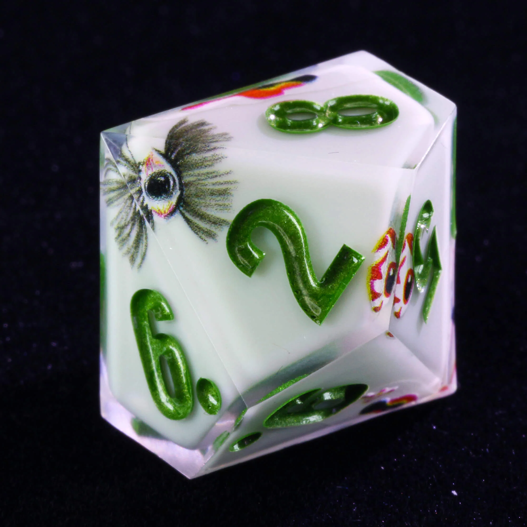 Awesome 7 Polyhedral Resin Dice Set DD Spider White - Image 7