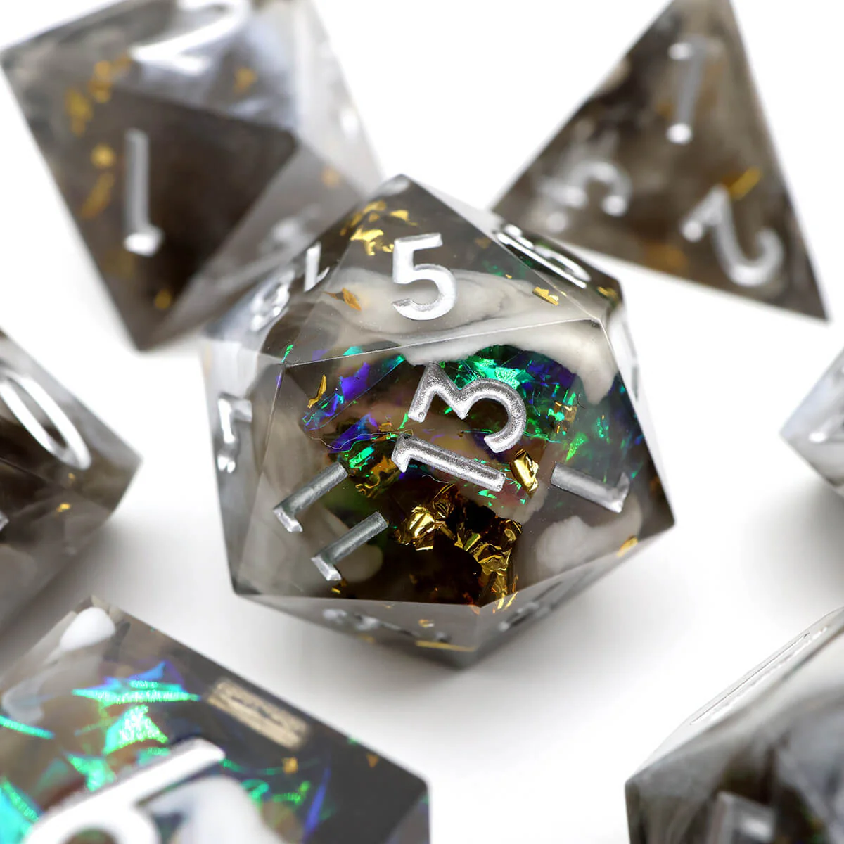 Black Hole 7-Piece Sharp Edge DND Dice Set - Image 11
