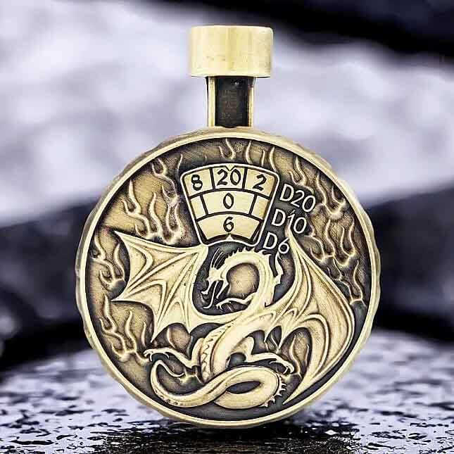Cthulhu Wyvern 7 in 1 Button Presser Spinning DnD Metal Dice Bottle Roulette Game - Image 11