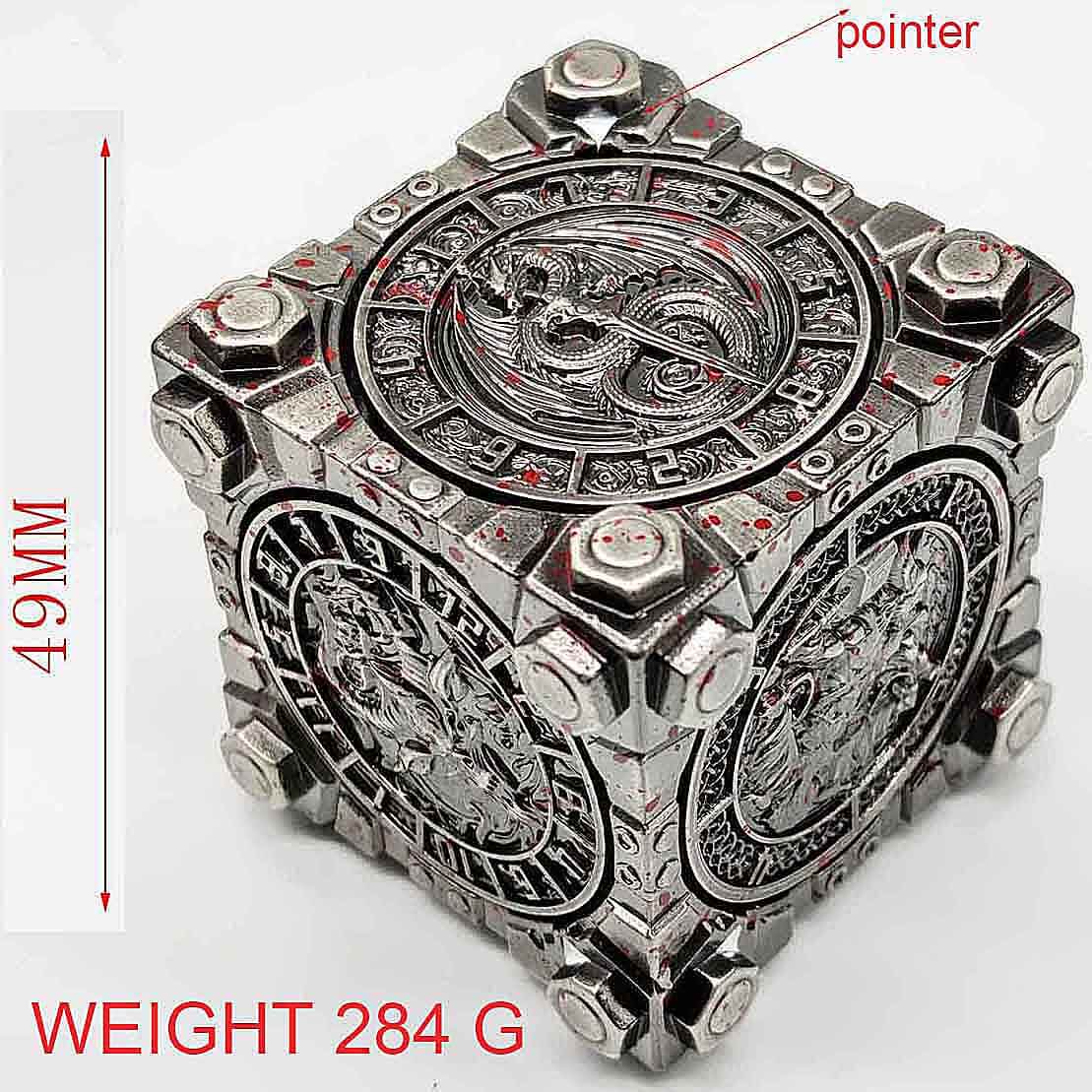 Dragon Angel Skull 7 in 1 Cube 6-sided Rotating DND Metal Dice - Image 9