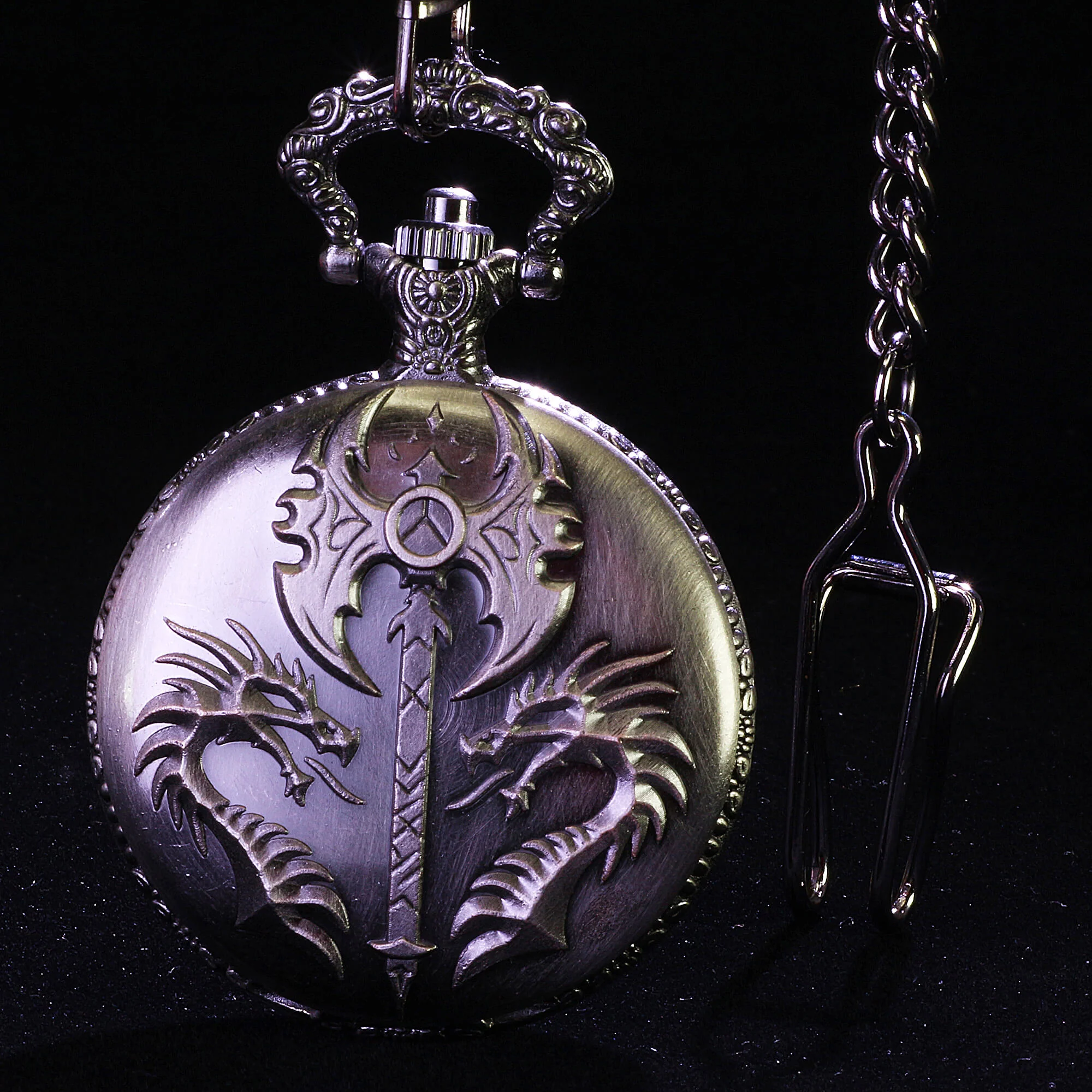 Dragon Axe Mini Polyhedral Metal D&D Dice Sets with Pocket Watch Shell Case - Image 8