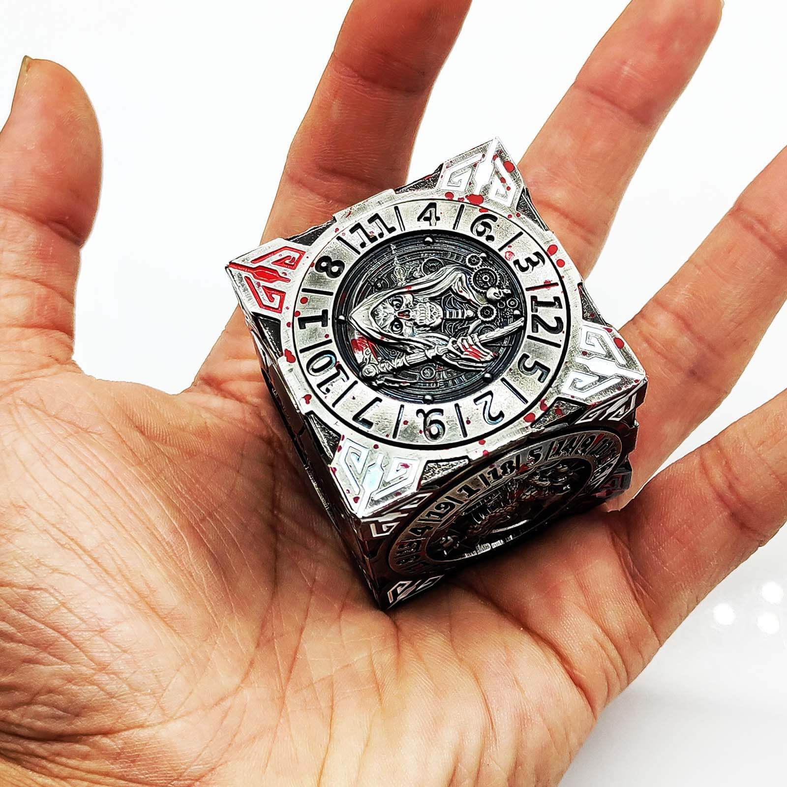 Dragon Cthulhu Skull 7 in 1 Cube 6-sided Rotating DND Metal Dice - Image 11