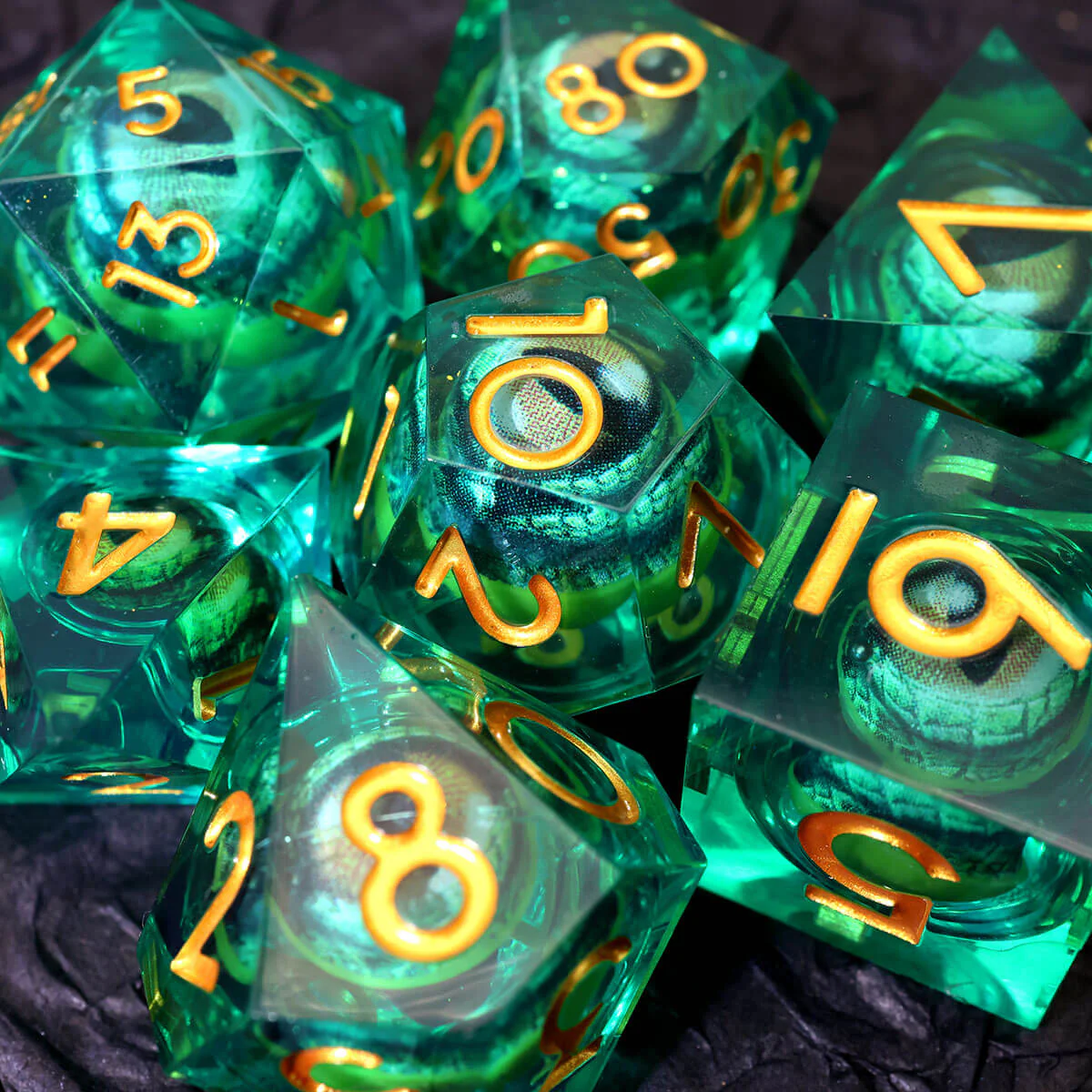 Dragon Eye 7-Piece Sharp Edge DND Dice Set - Image 10