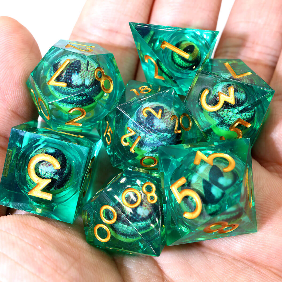 Dragon Eye 7-Piece Sharp Edge DND Dice Set - Image 3