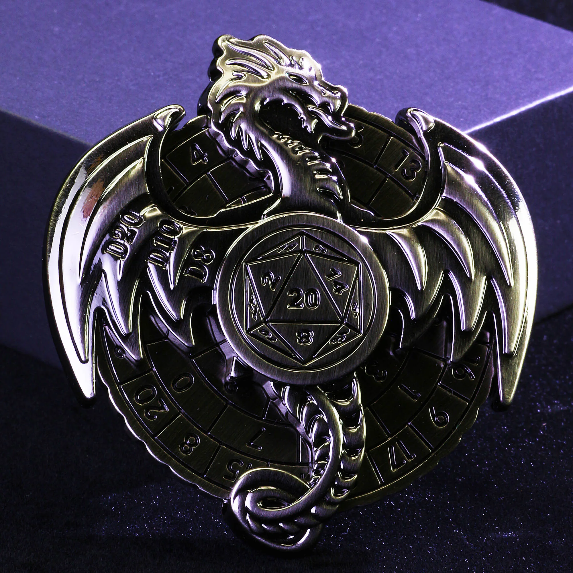 Flying Dragon 7 in 1 Roulette Metal DND Dice Fidget Spinner Gyroid Dice - Image 6