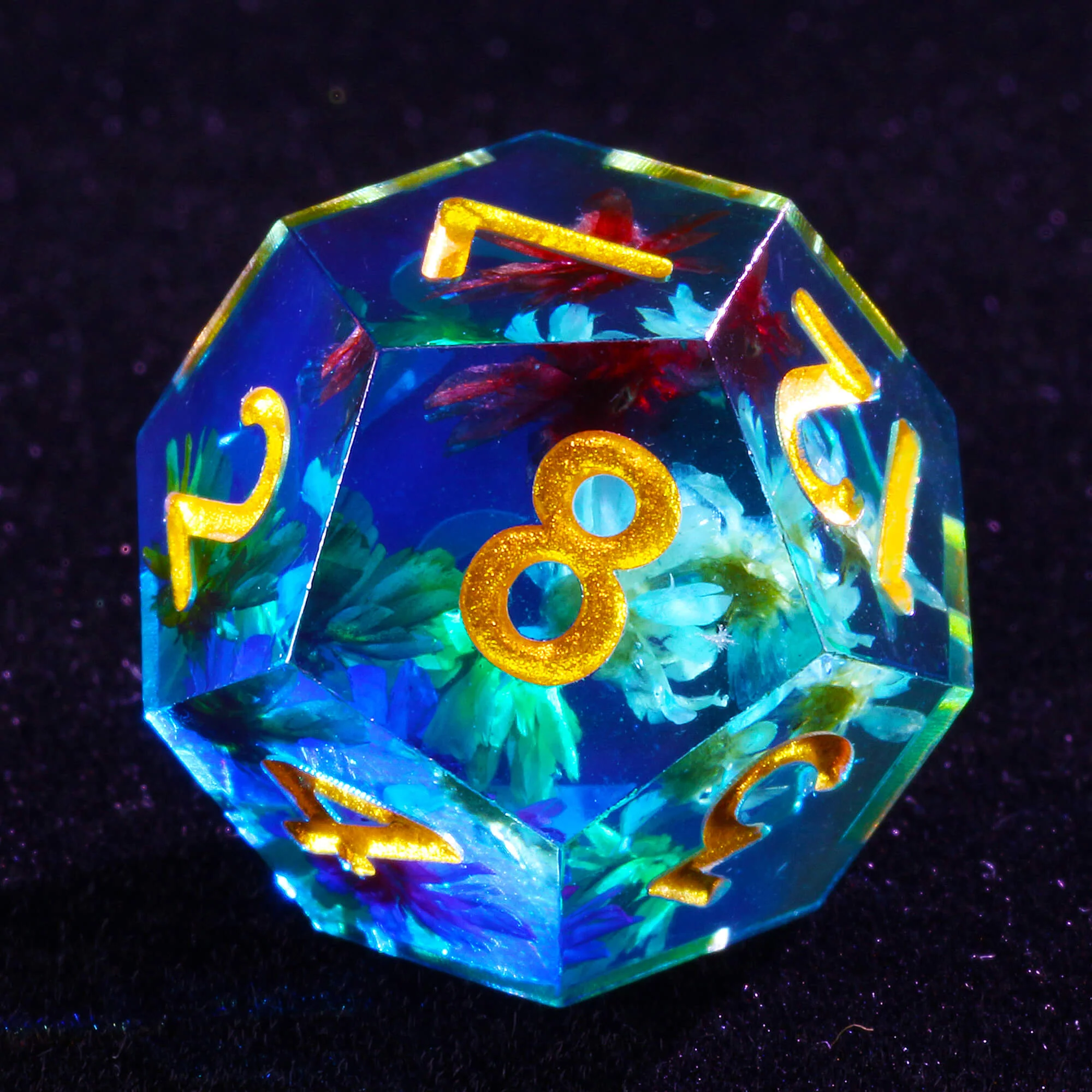 Gaming 7 Polyhedral Resin D&D Dice Sets Flower - Image 3
