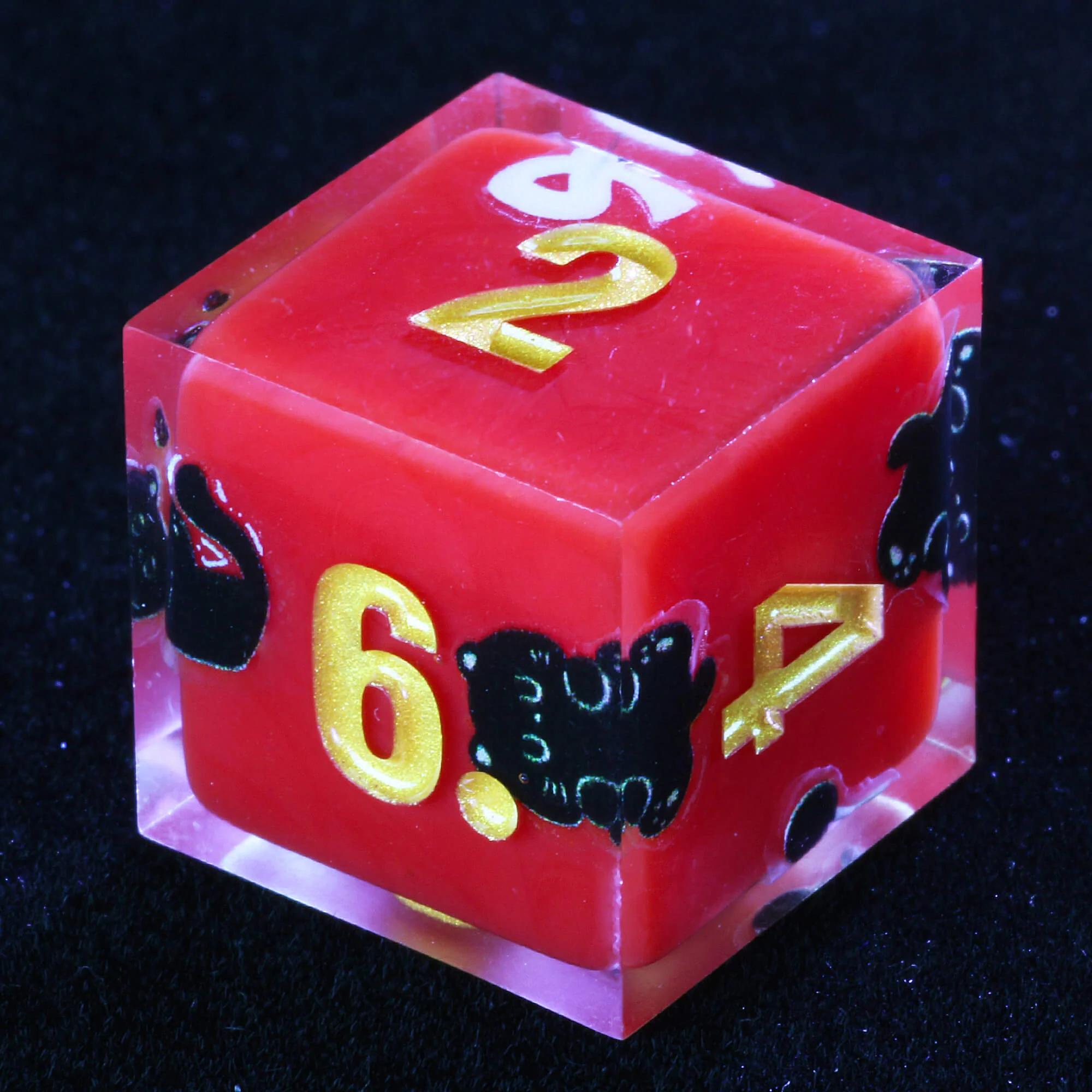 Good 7 Polyhedral Resin Dice Sets D and D Cat Red - Image 5