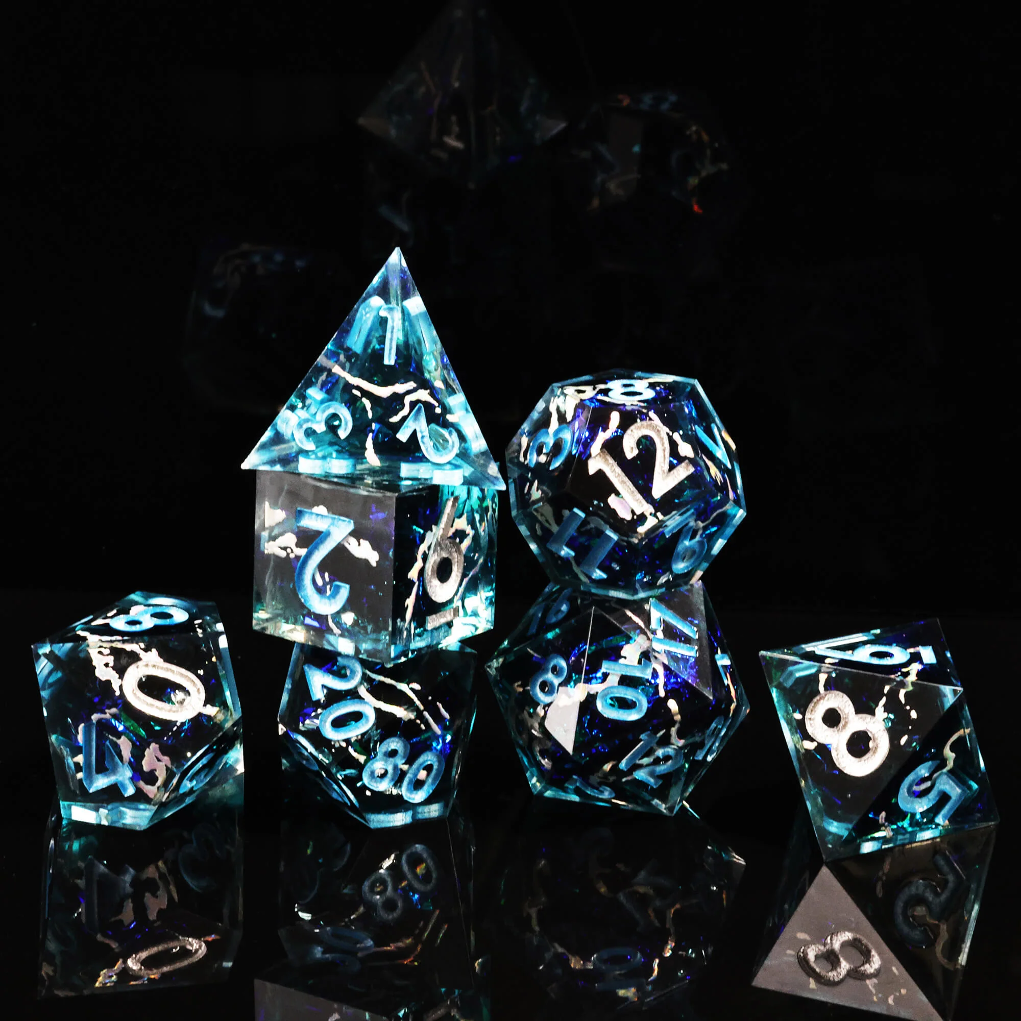 Handmade Layered Polyhedral D and D Dice Set for Board Games - Image 5