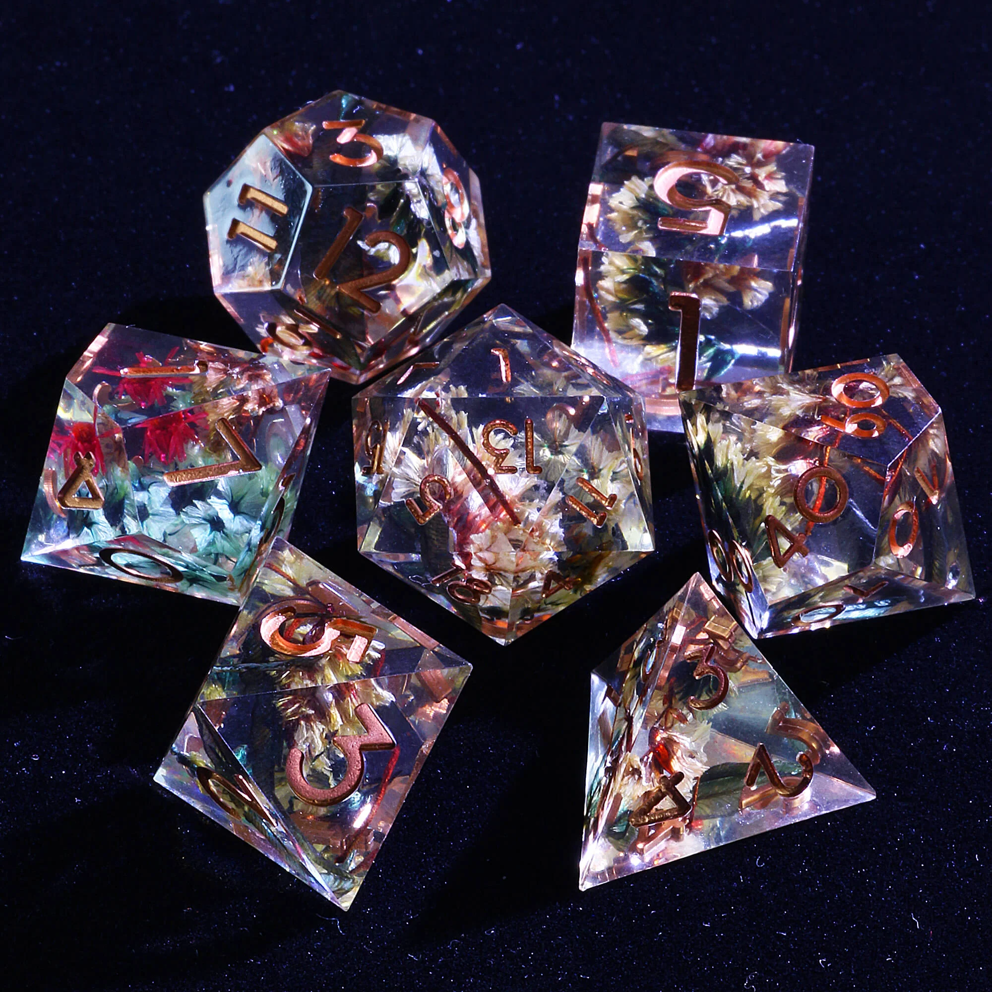 Polyhedral Cool D and D Set of Dice Flower - Image 2