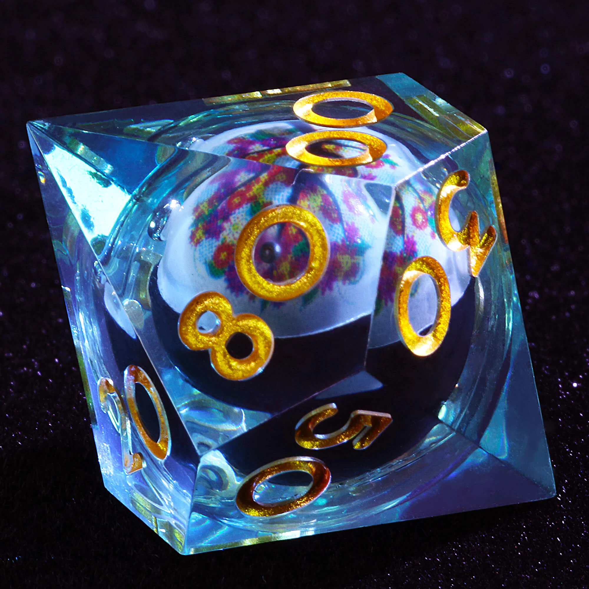 Polyhedral Cool Flower Tree Liquid Core Dice Set DnD - Image 7