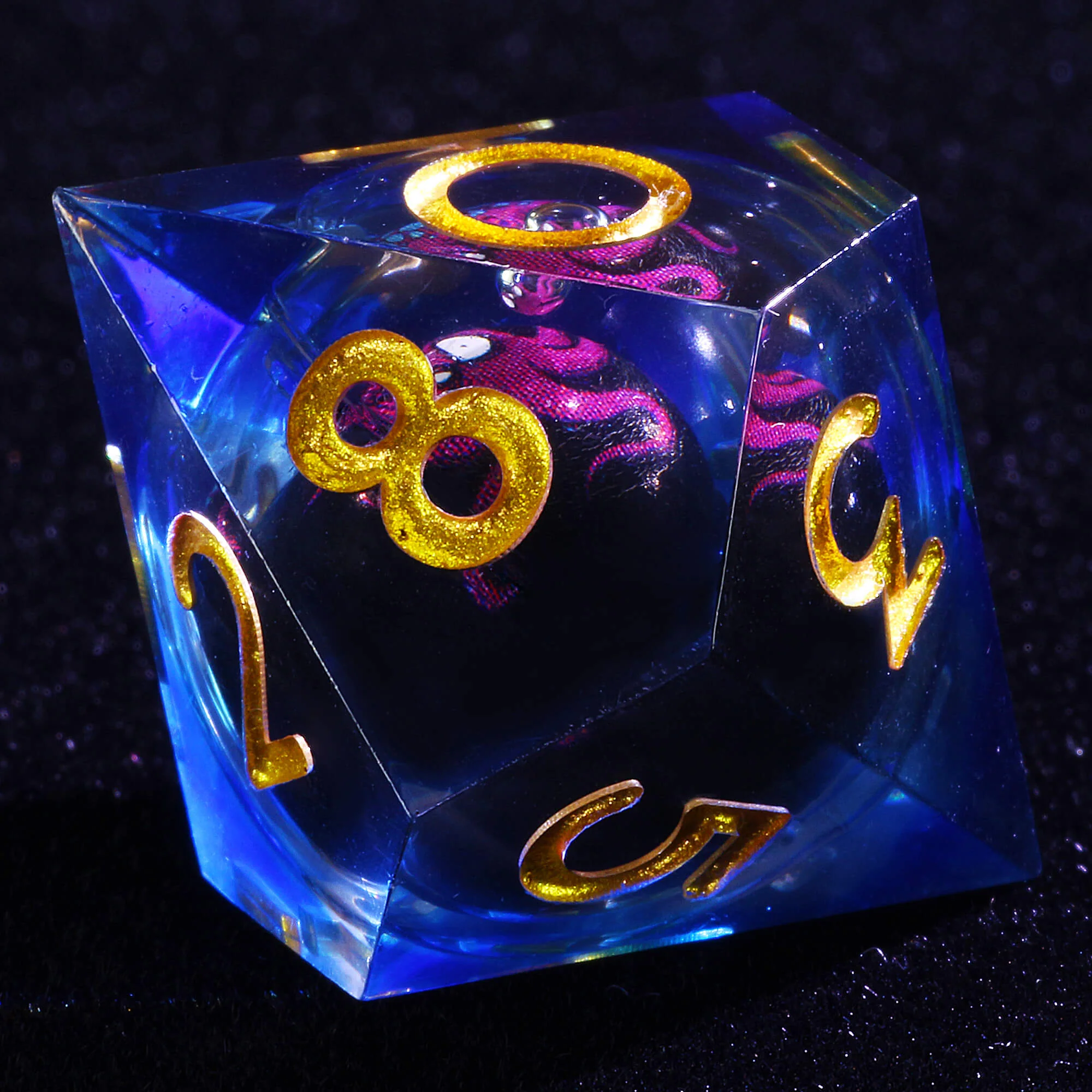 Polyhedral Cool Octopus Liquid Core DnD Set Dice - Image 5