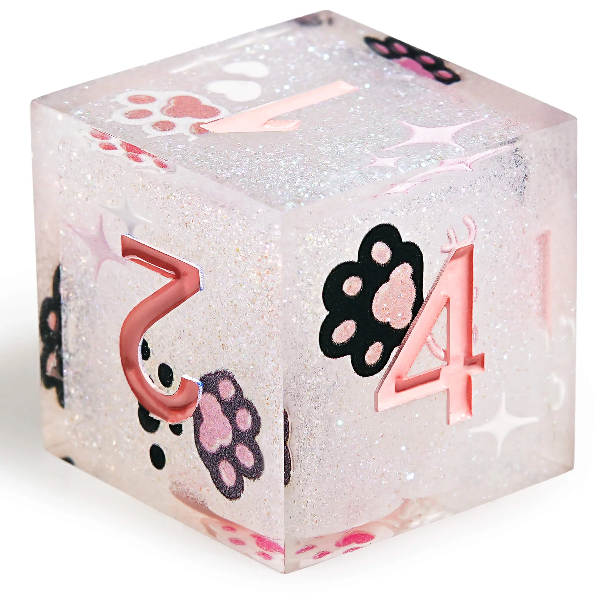 Polyhedral RGP Cool DnD Dice Sets - Pink Cat's Paw - Image 10