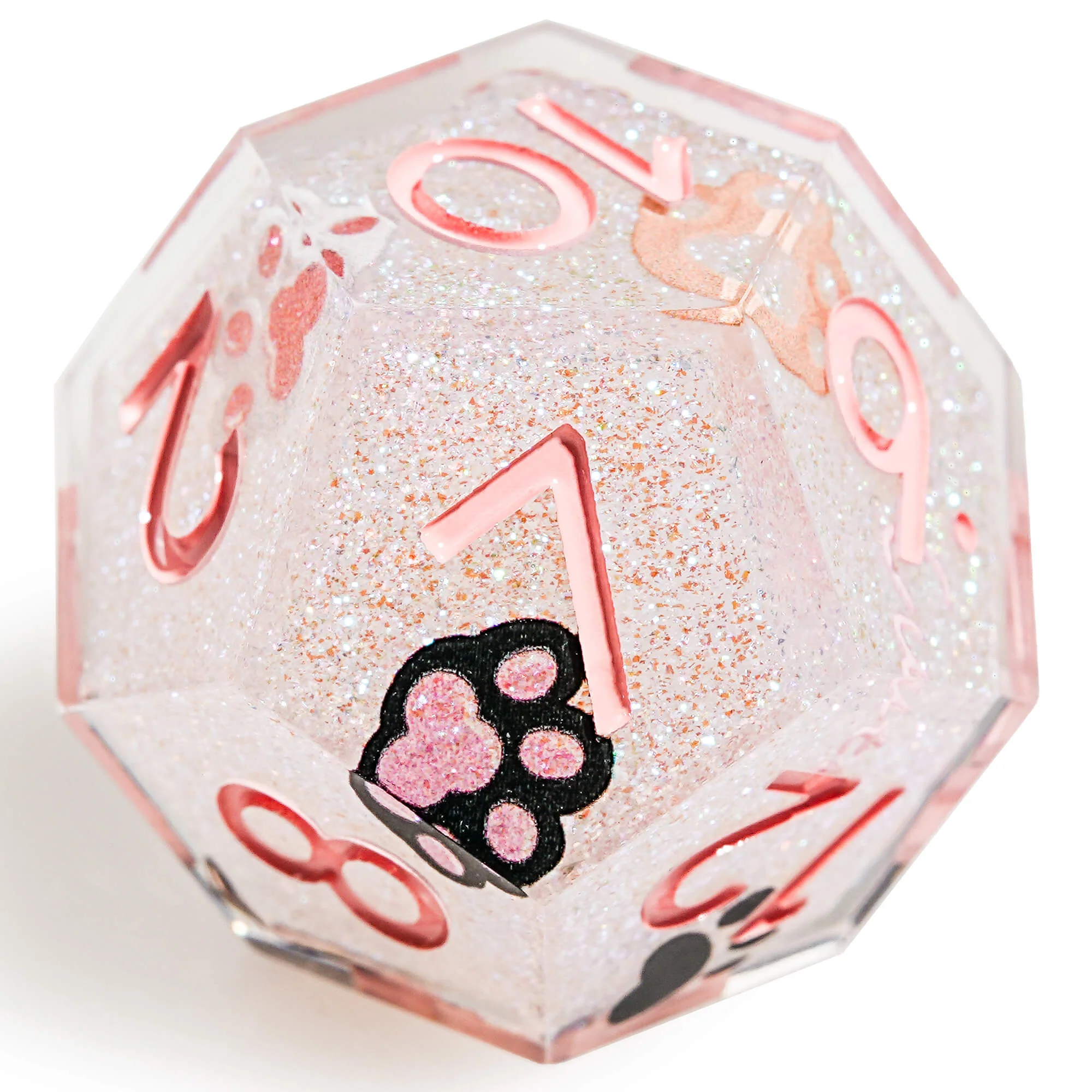 Polyhedral RGP Cool DnD Dice Sets - Pink Cat's Paw - Image 11