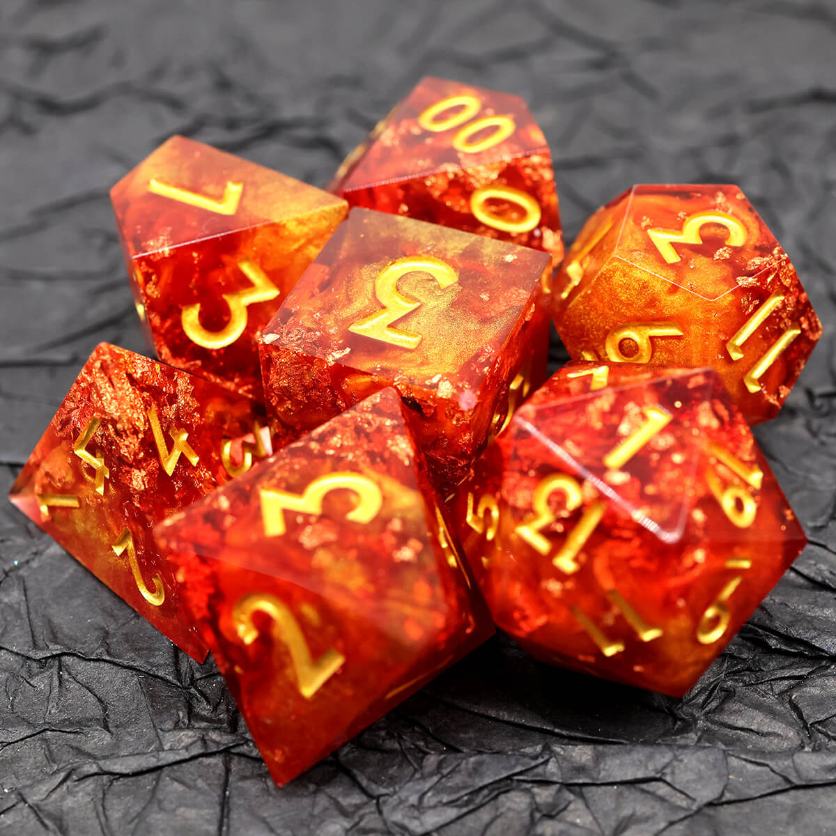 Sharp Edge 7-Piece Dragon Heart DND Dice Set - Image 4
