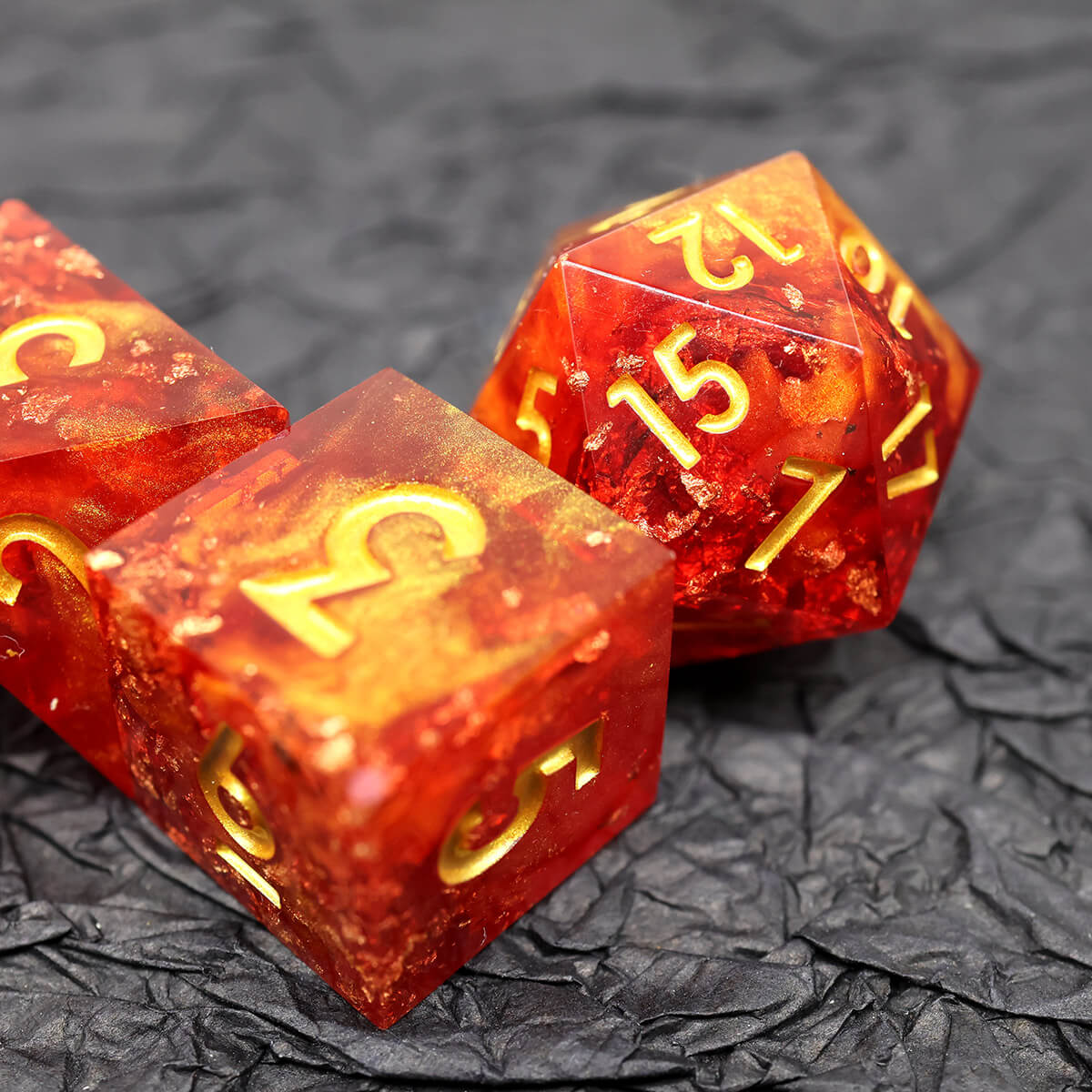 Sharp Edge 7-Piece Dragon Heart DND Dice Set - Image 5