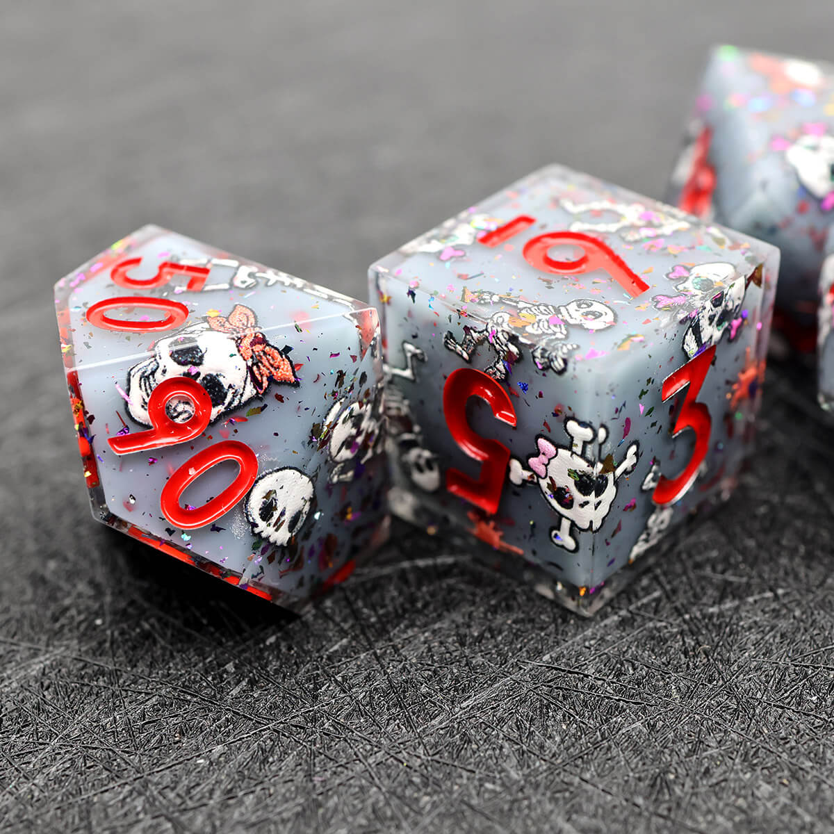 Sharp Edge 7-Piece Skull DND Dice Set - Image 6