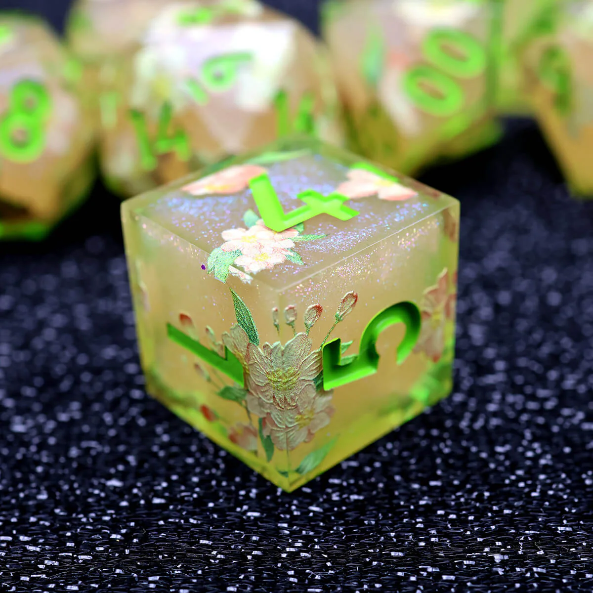 Sharp Edge DND Dice Set Flower 7-Piece Layered - Image 4
