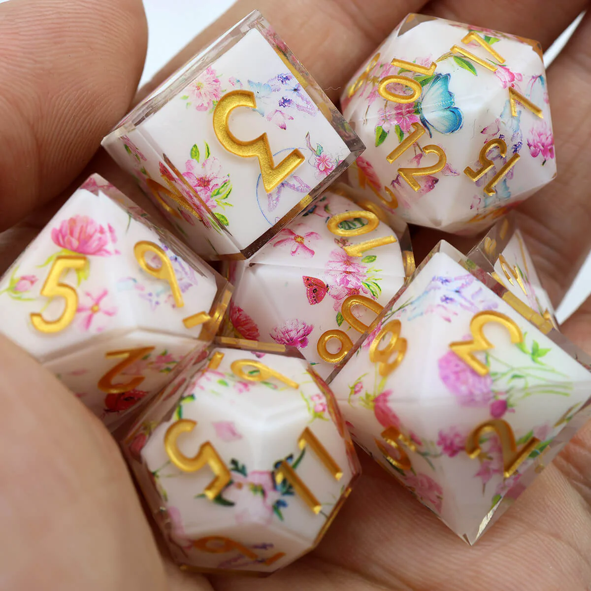 Sharp Edge Flower DND Dice Set 7-Piece - Image 11