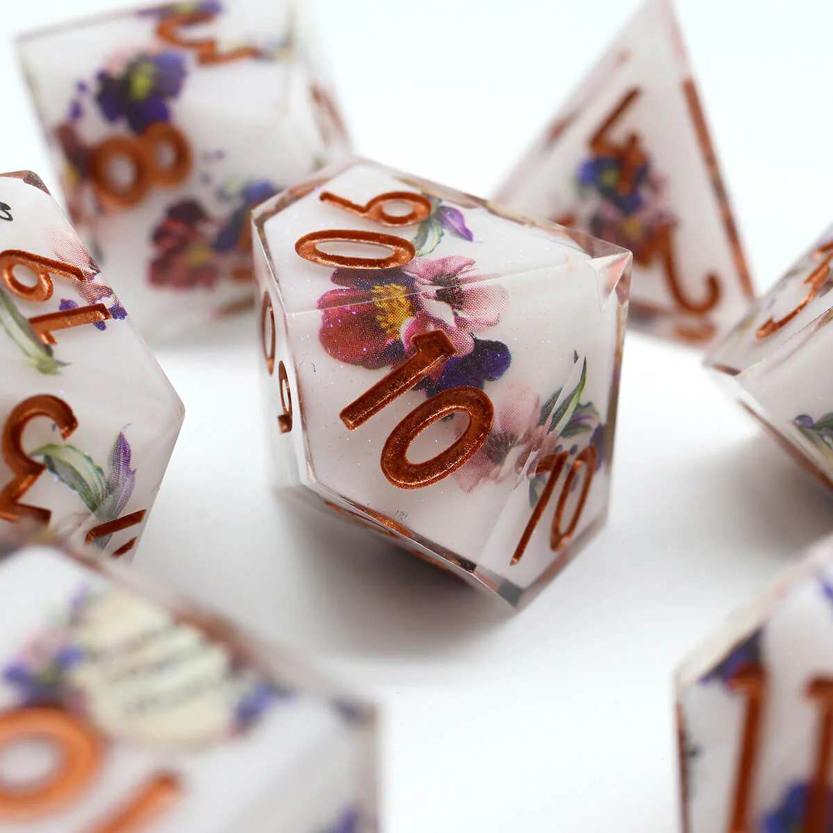 Sharp Edge Layered Flower 7-Piece DND Dice Set - Image 12
