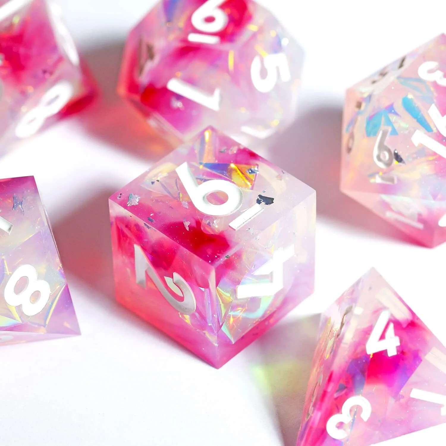 Sharp Edge Rose Dream Polyhedral Resin 7-Piece D&D Dice Set - Image 6