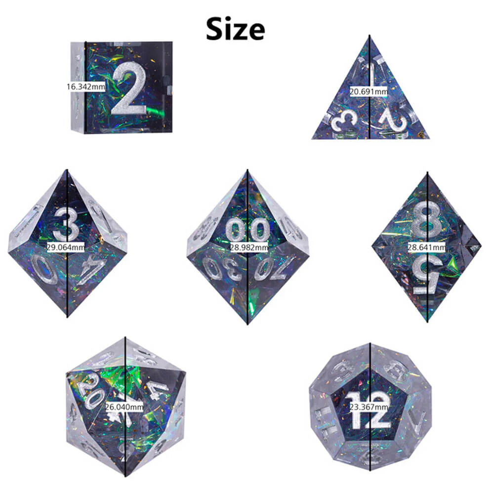 Sharp Edge Vaporwave Polyhedral Resin 7-Piece D&D Dice Set - Image 8