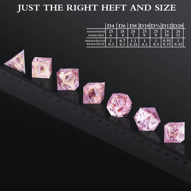 Undead Flower Polyhedral Resin 7 Cool DnD Dice Sets - Image 8