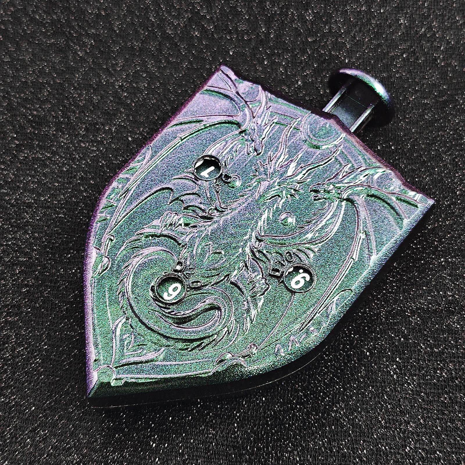 Wyvern Dragon 7 in 1 Button Presser Spinning D&D Metal Dice Shield Roulette Game - Image 6