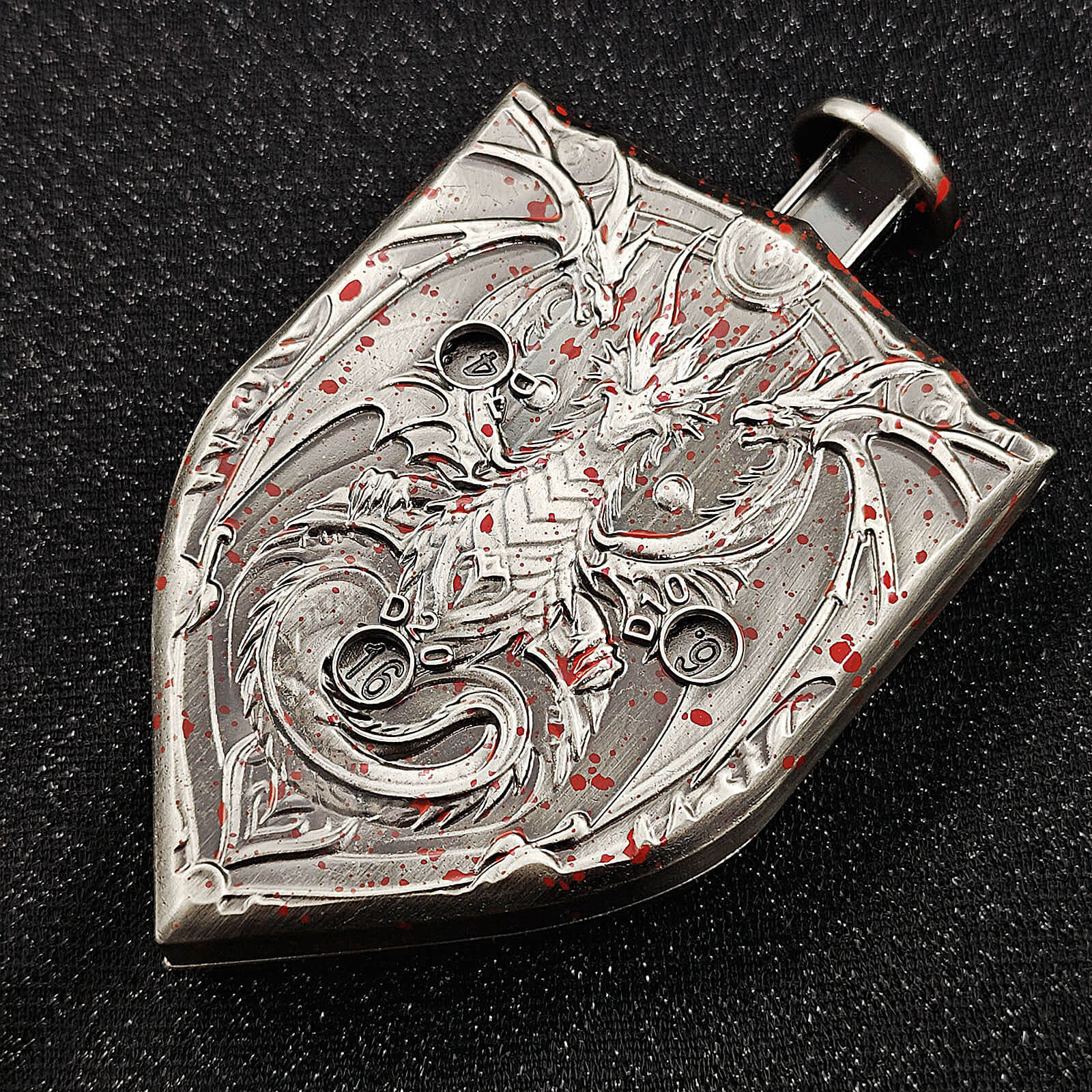 Wyvern Dragon 7 in 1 Button Presser Spinning D&D Metal Dice Shield Roulette Game - Image 8